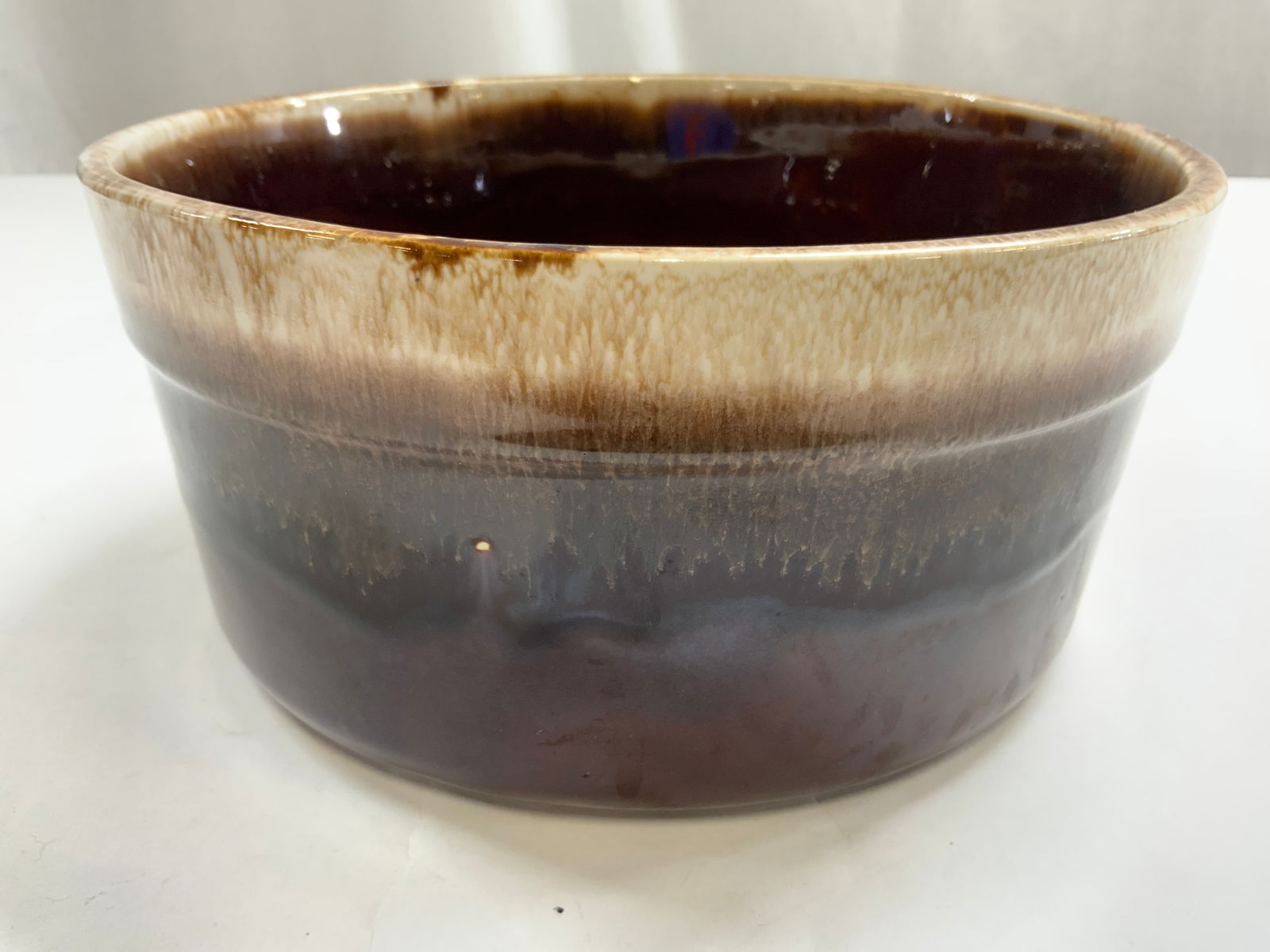 MCCOY Vntg Drip Glaze Souffle Dish Brown USA (1 of 6)