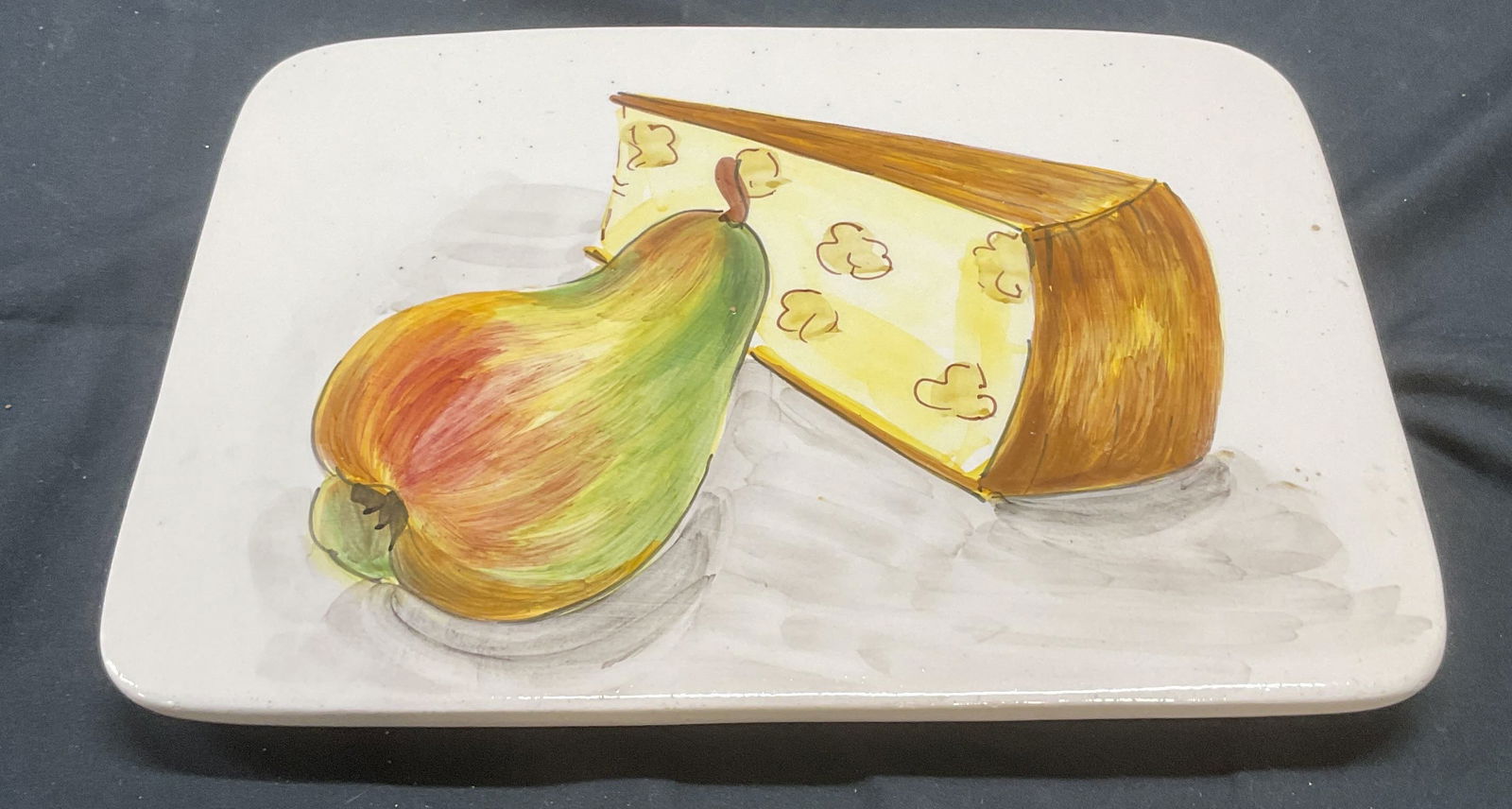 PV Italy Hand Painted Ceramic Cheese Plate (1 of 7)