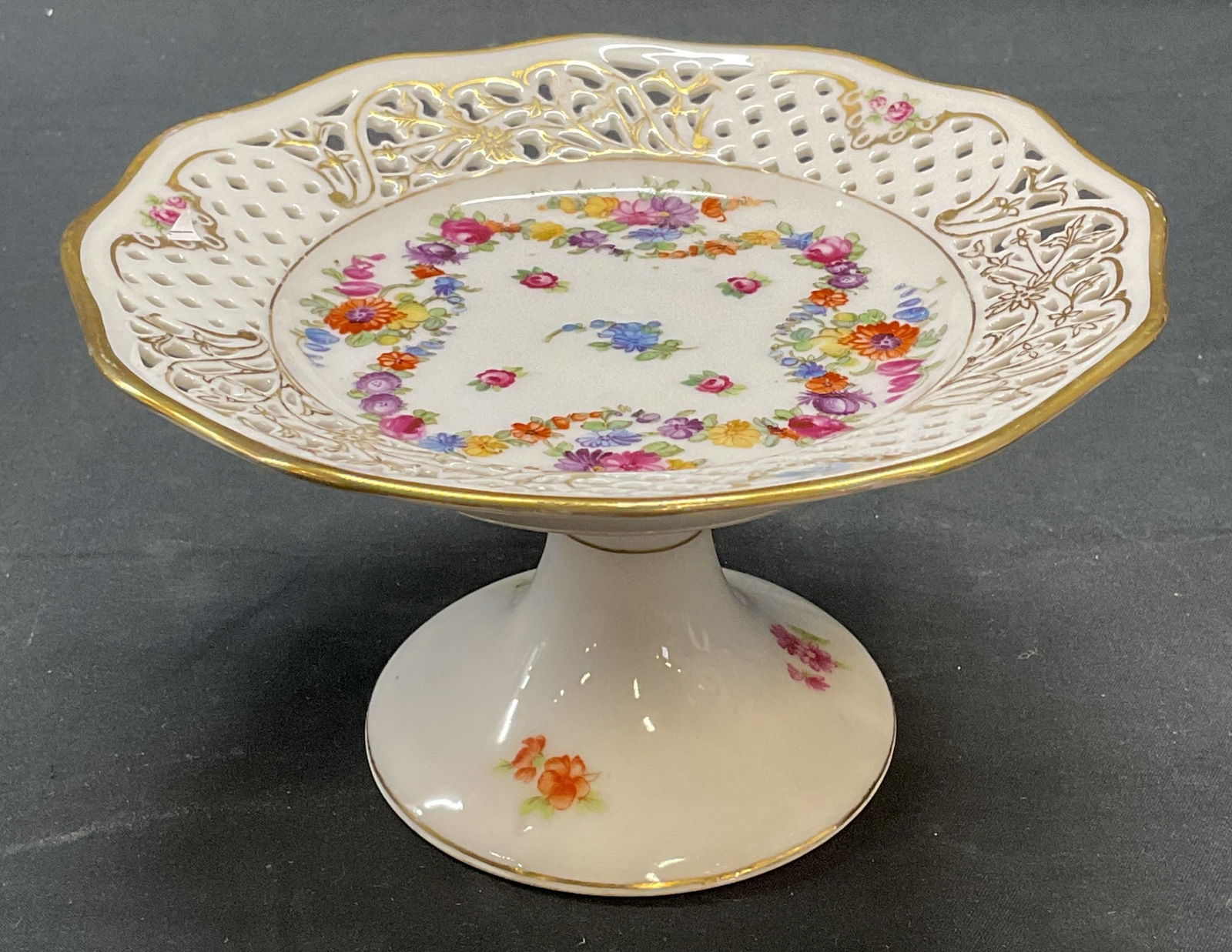 Vintage German Porcelain Reticulated Compote (1 of 7)