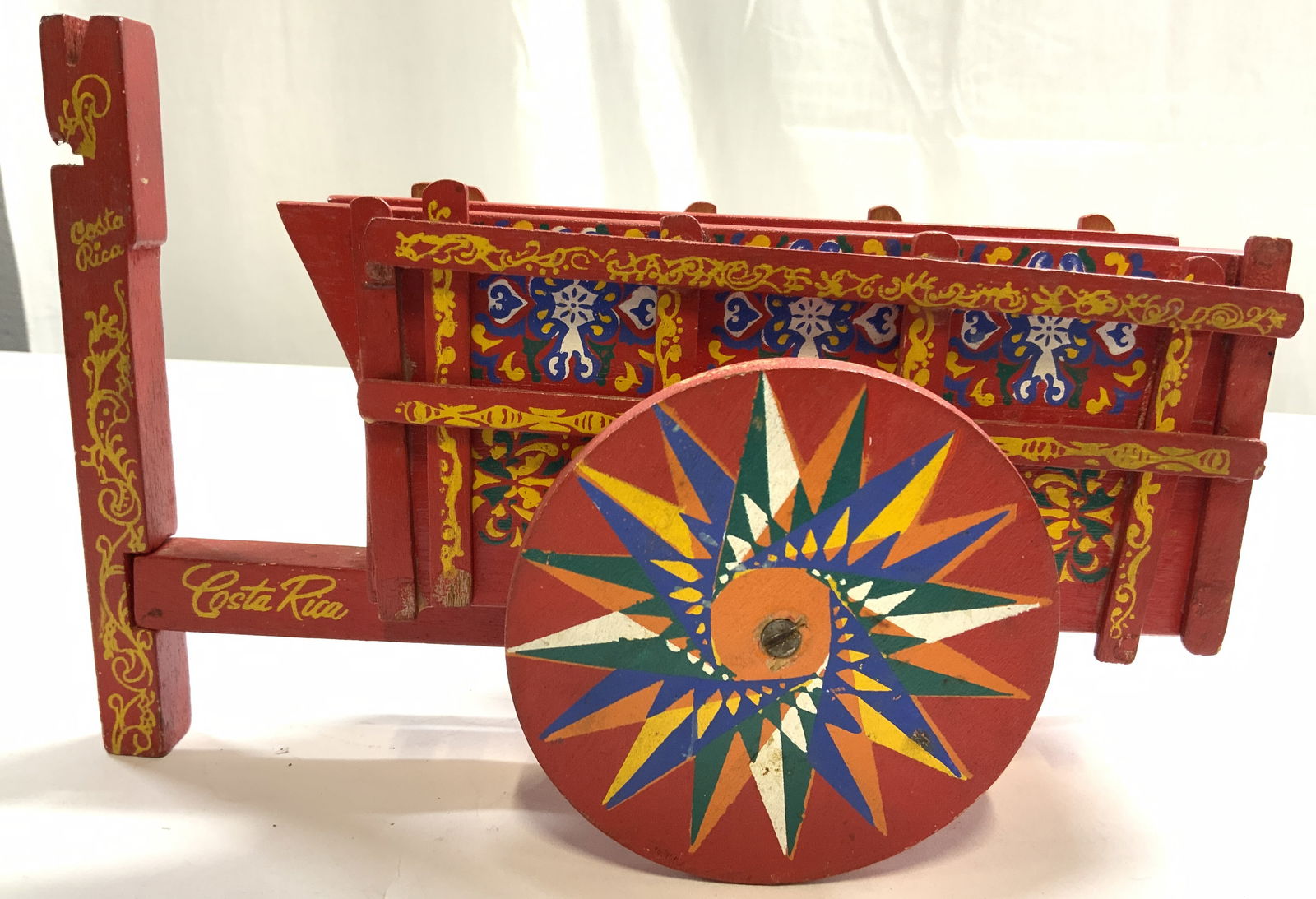 Hand Painted Wooden Costa Rican Donkey Cart Figure (1 of 7)