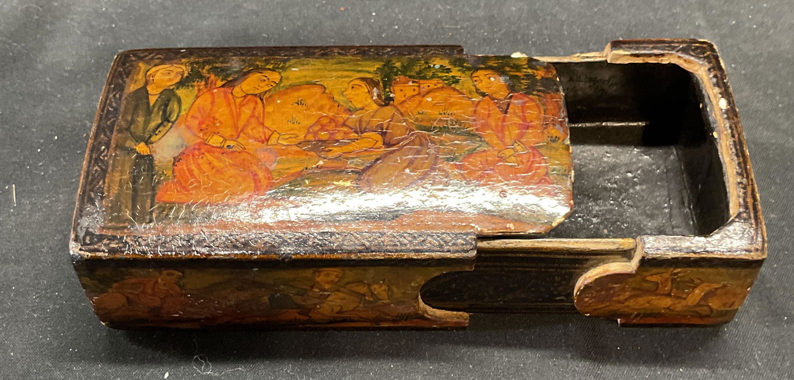 Antique Paper Mache Hand Painted Box (1 of 6)