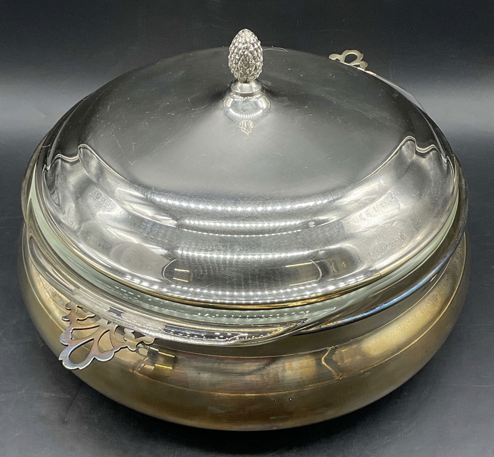 SHEFFIELD Silver Plt Serving Dish W/ Pyrex Insert (1 of 14)