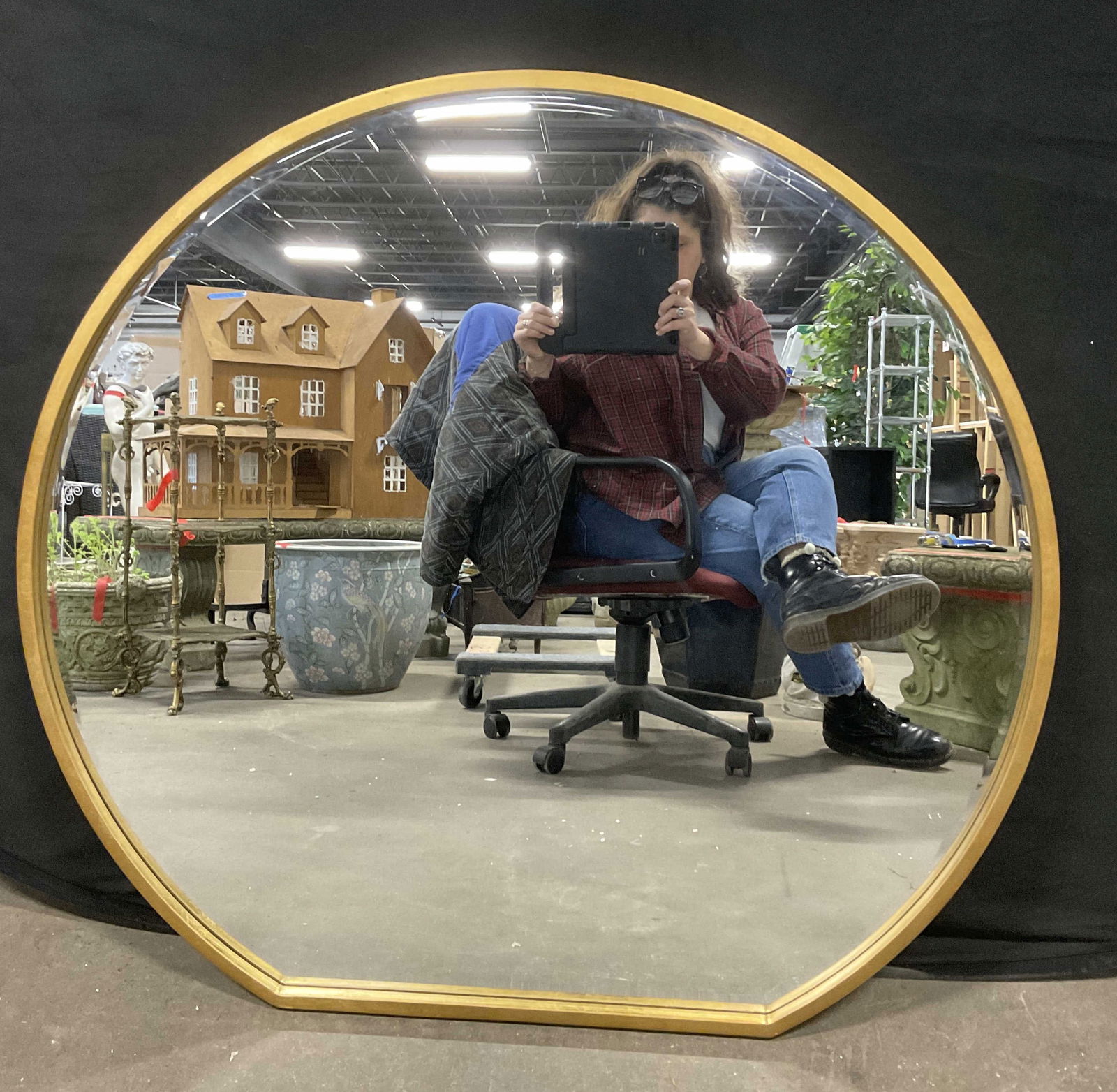 UTTERMOST Gilt Metal Round Wall Mirror (1 of 8)