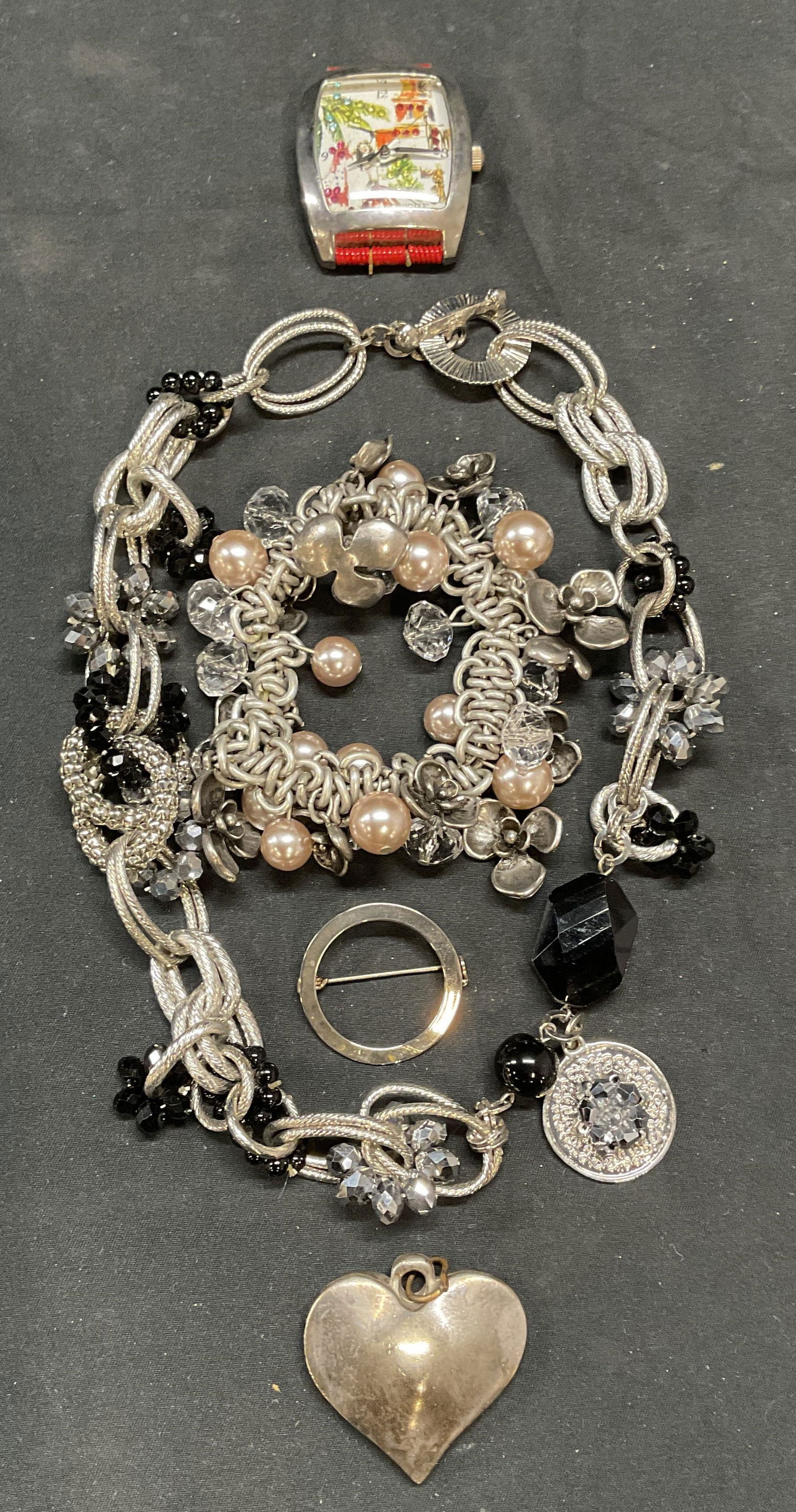 Lot 5 Silver Stone Crystal Necklace & Bracelet + (1 of 9)