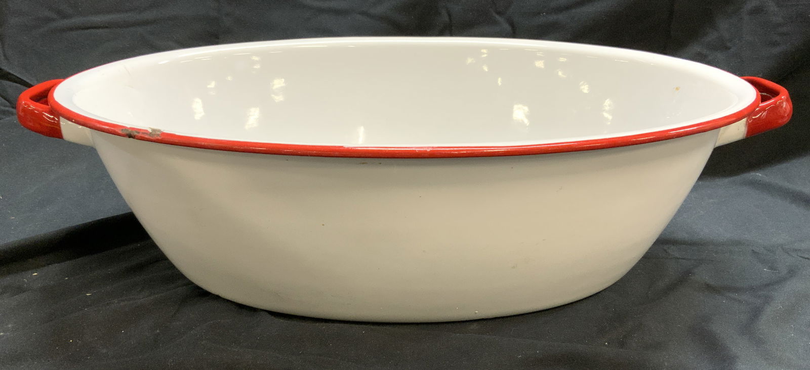 Vintage Enamel & Metal Serving Pot W Handles (1 of 7)