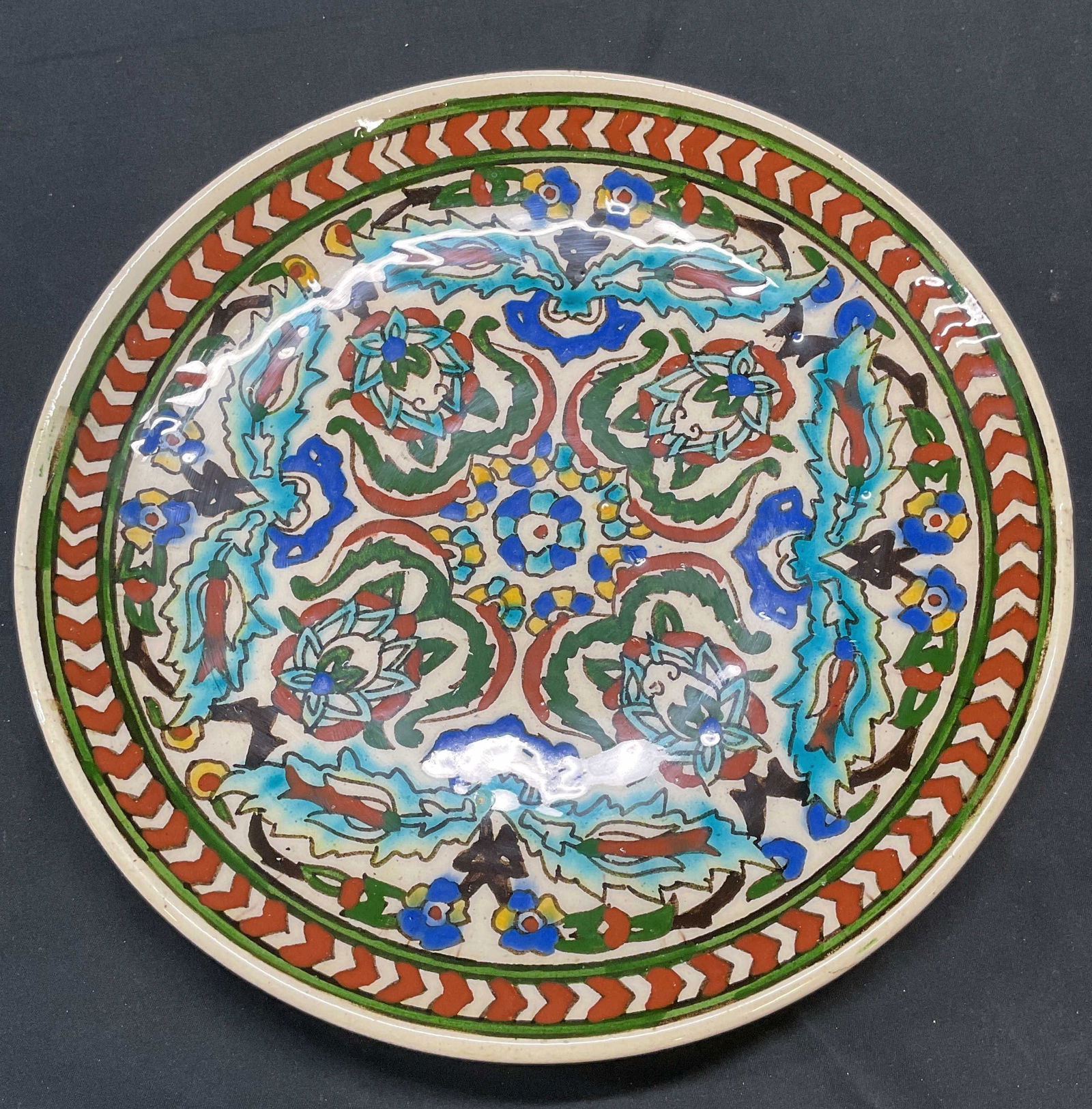 Vintage Hand Painted Floral Ceramic Plate (1 of 6)