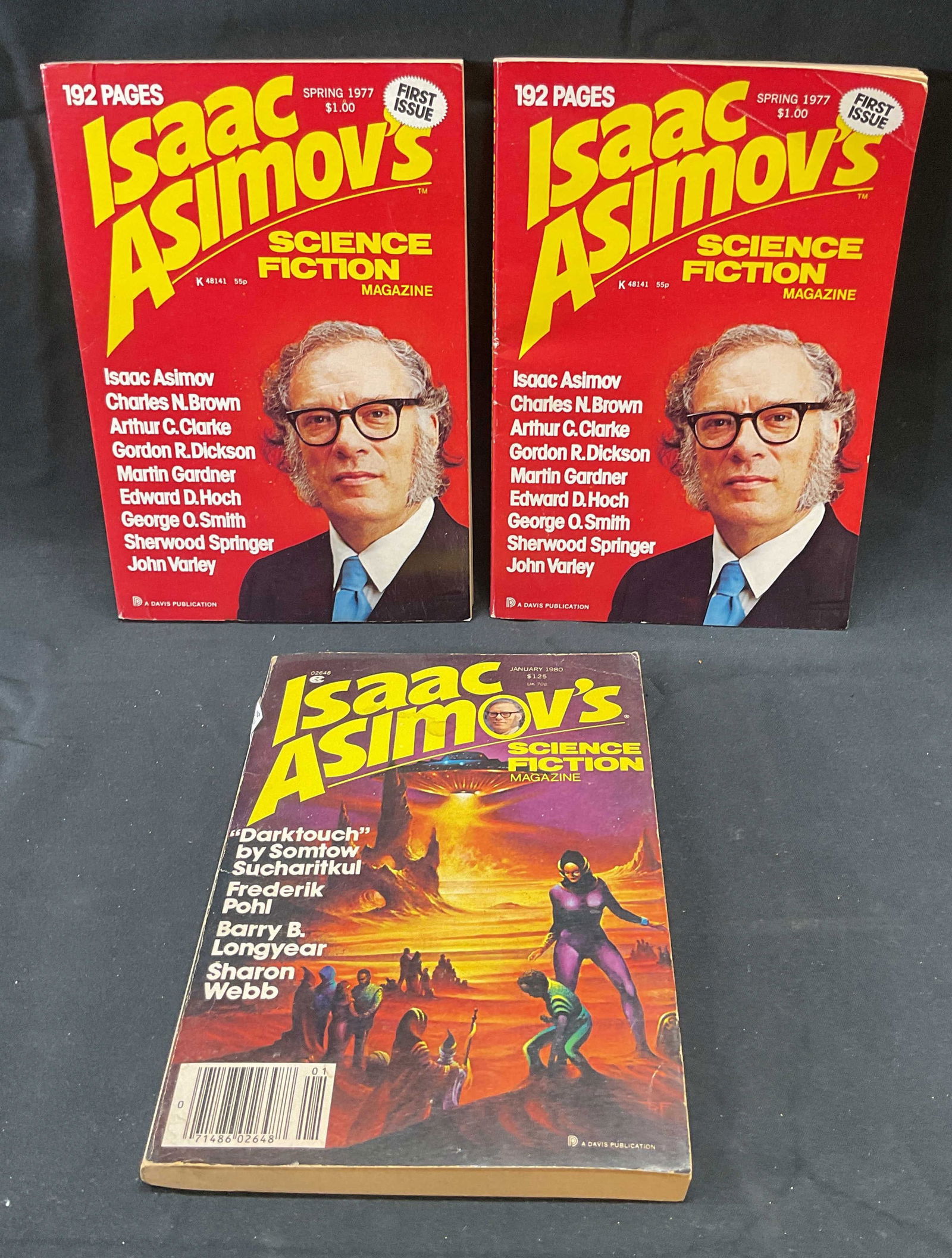 3 Isaac Asimov Science Fiction Magazine 1977/80 (1 of 7)