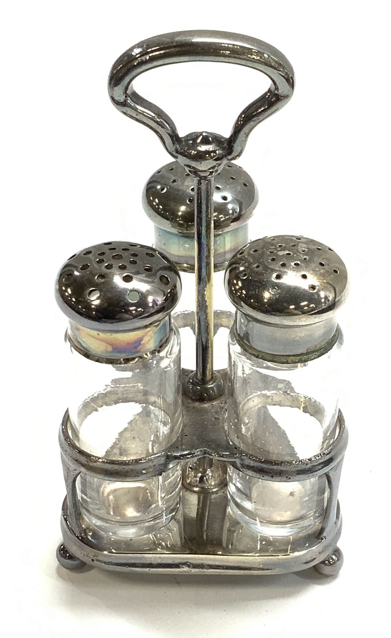 Reed & Barton Vntg Salt Pepper Shaker Caddy, 4 (1 of 6)