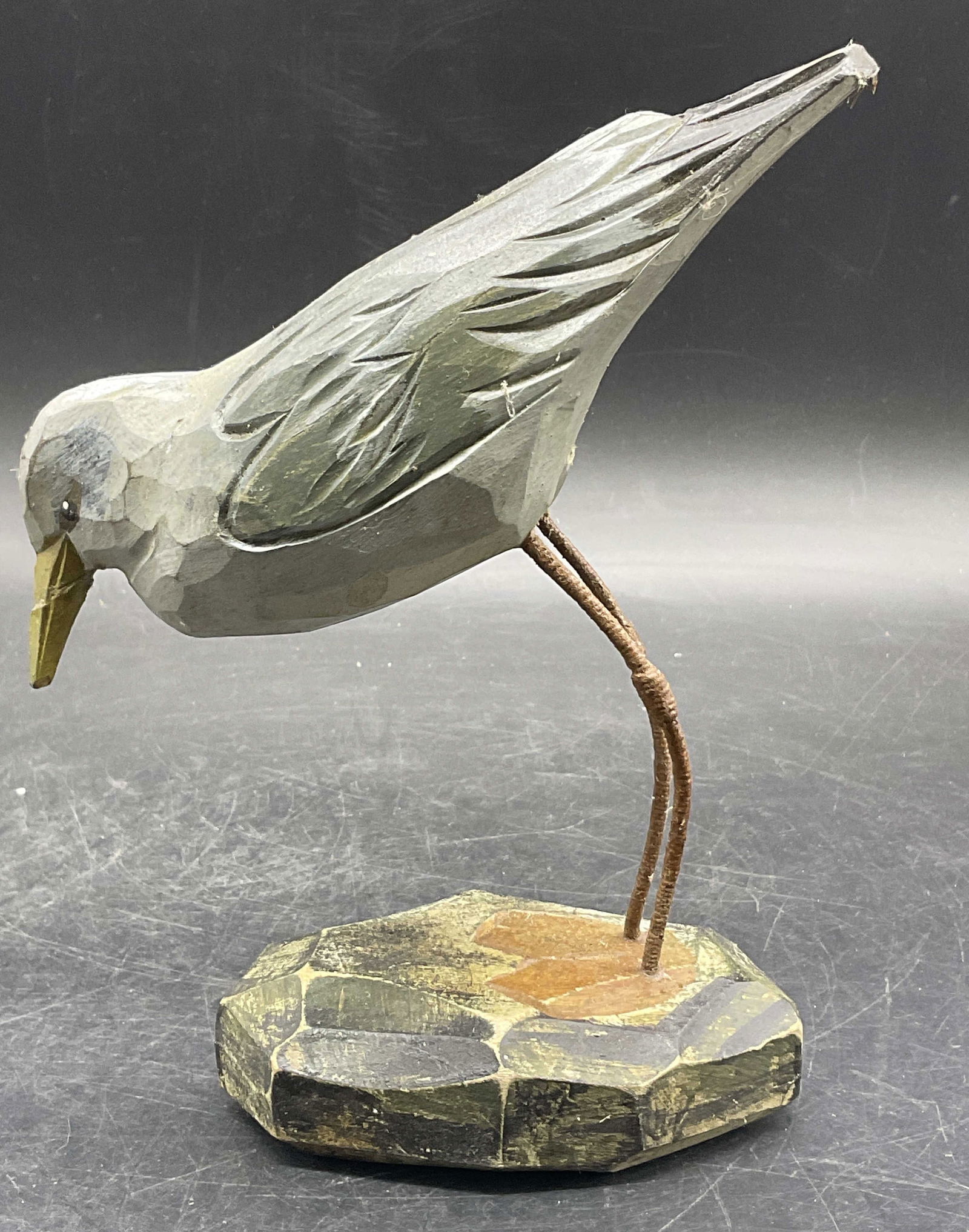 Carved Wooden Bird Figural W/ Metal Legs (1 of 8)