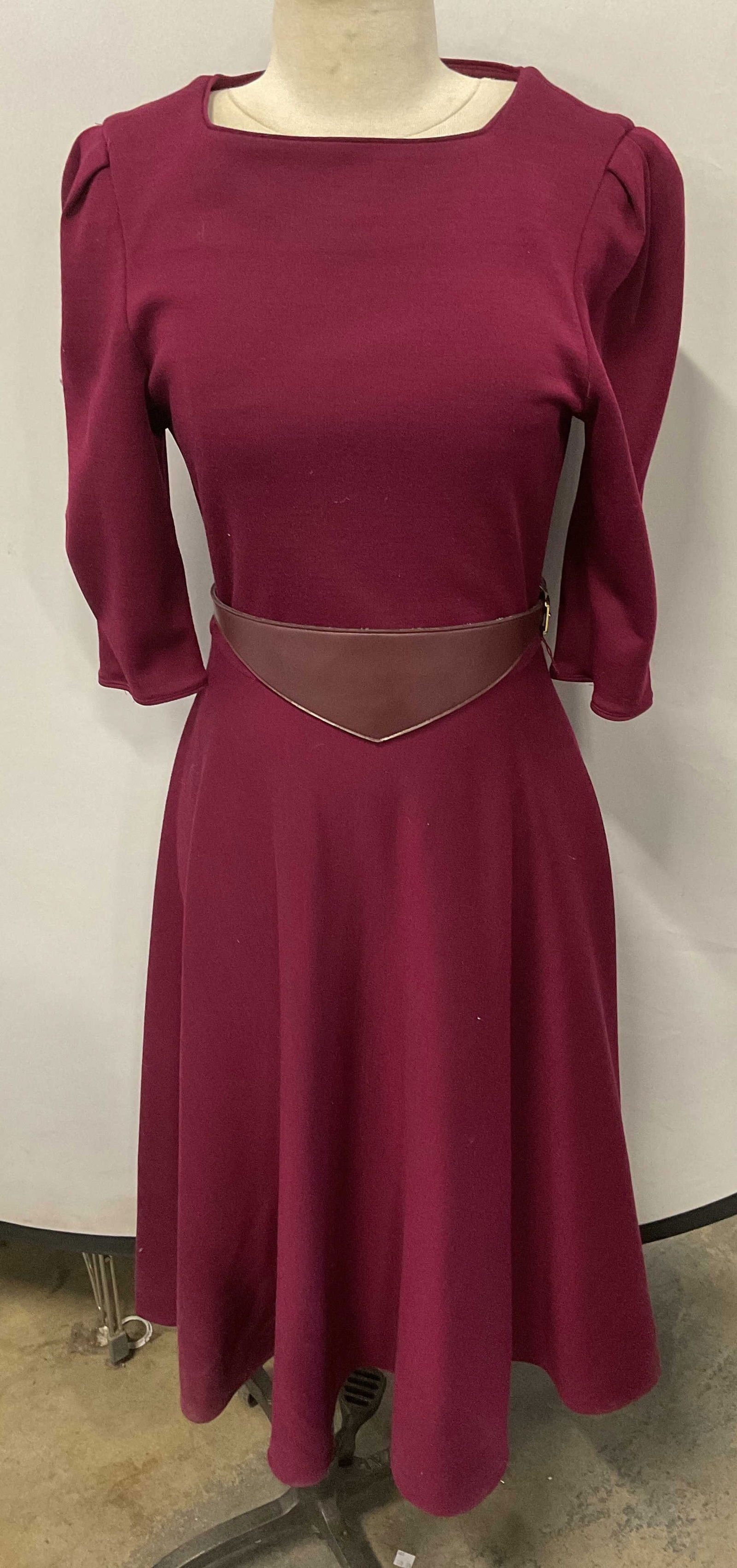 Vintage Ann Stephens Purple Belted Dress (1 of 7)