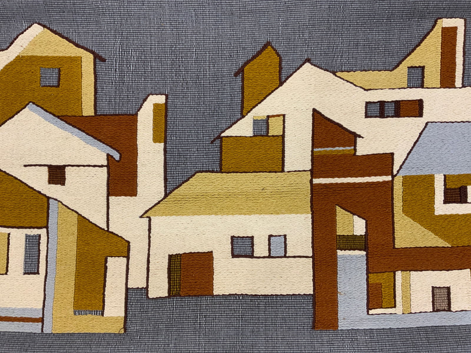 Hooked Wall Tapestry W Image Of House (1 of 6)