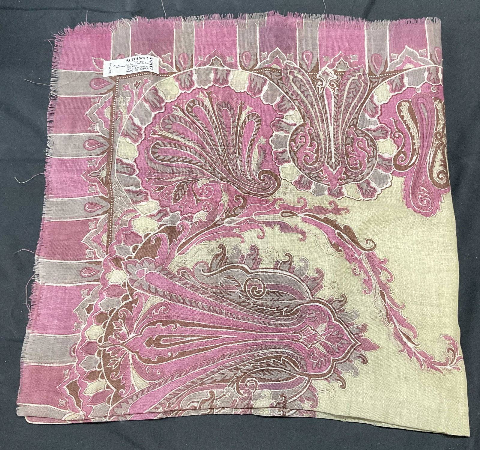 Vntg Oscar De La Renta Purple Wool Scarf (1 of 6)