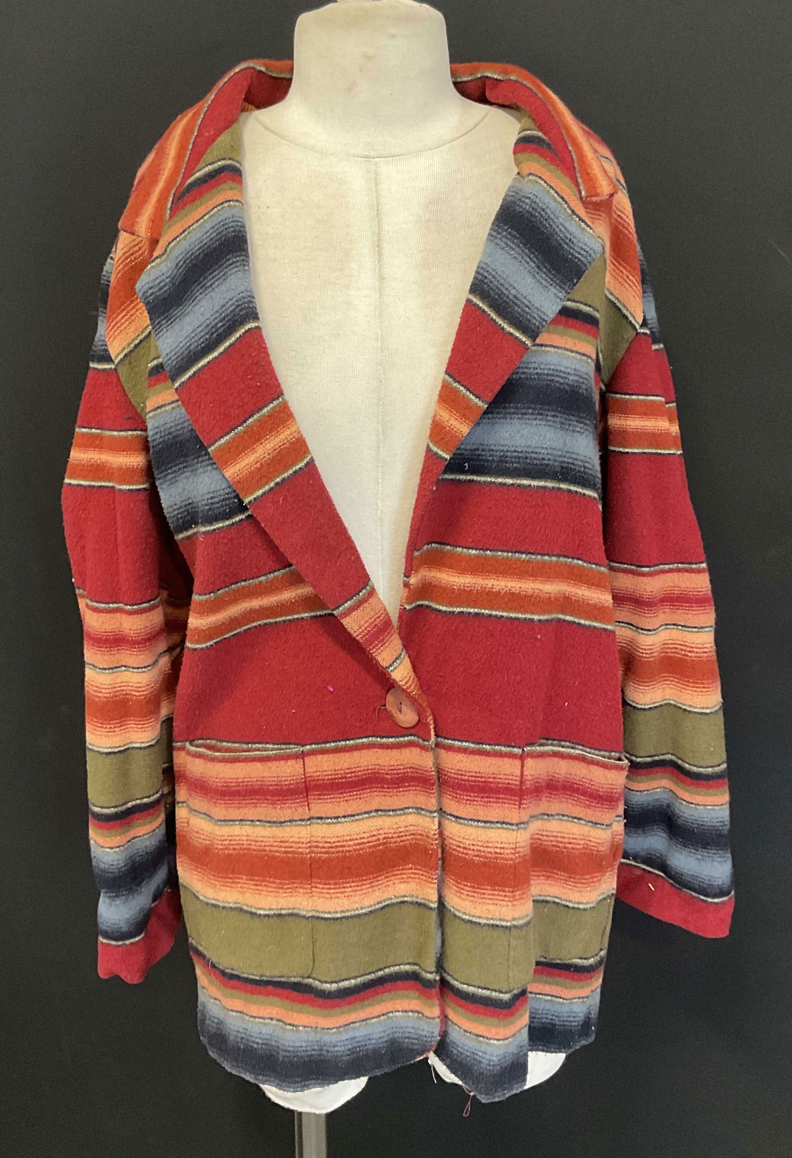 Arizona Jean Co Red Striped Wool Blend Jacket (1 of 7)