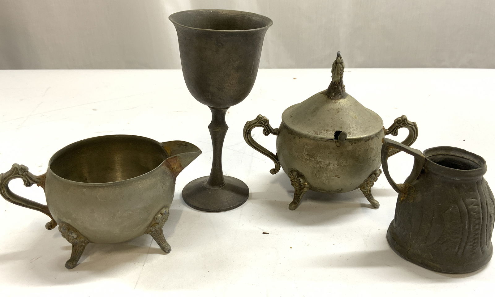 Lot 4 Assorted Silverplate & white Metal Vessels (1 of 6)