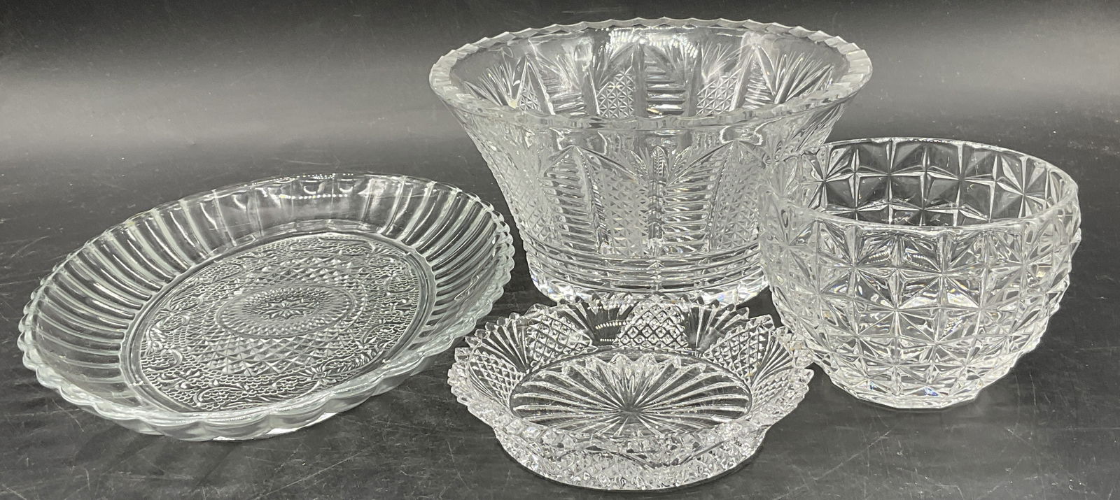 Lot 4 Vintage Cut Glass & Crystal Tableware (1 of 7)