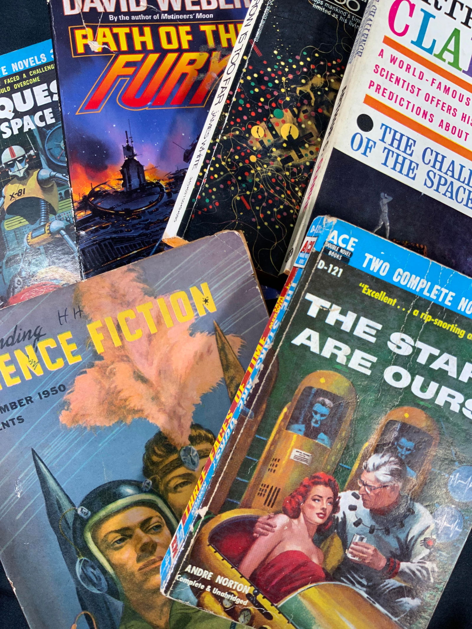 6 Pulp Fiction Science Fiction Book Bundle 1950-92 (1 of 9)