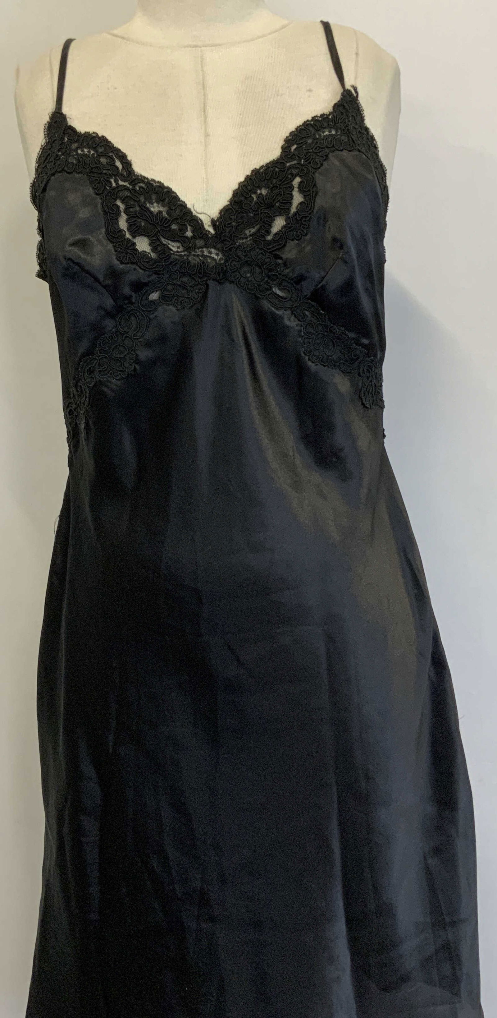 Natori Black Intimate Slip Dress with Lace USA (1 of 9)