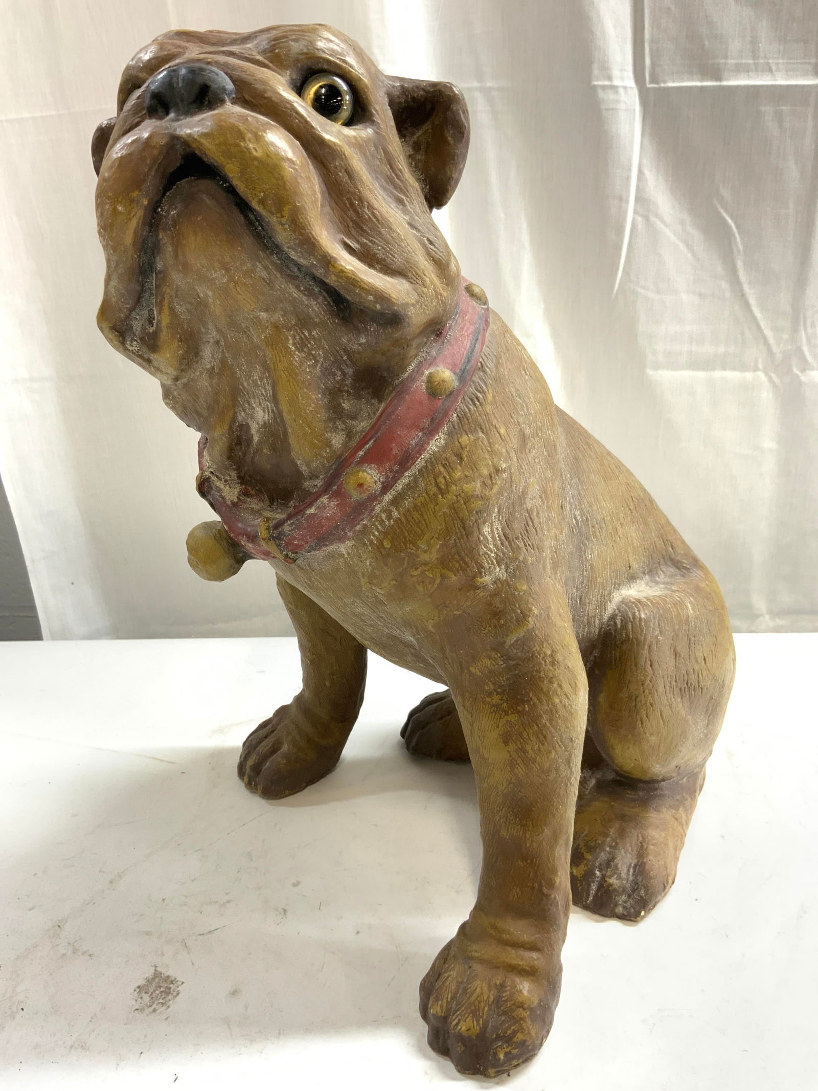 Vintage Resinous Seated Bulldog Statuary 15.5in (1 of 8)