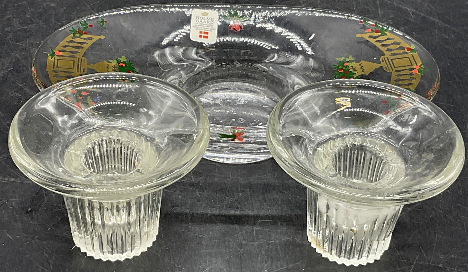 Lot 3 Glass Candle Holders, HOLME GAARD Denmark+ (1 of 7)