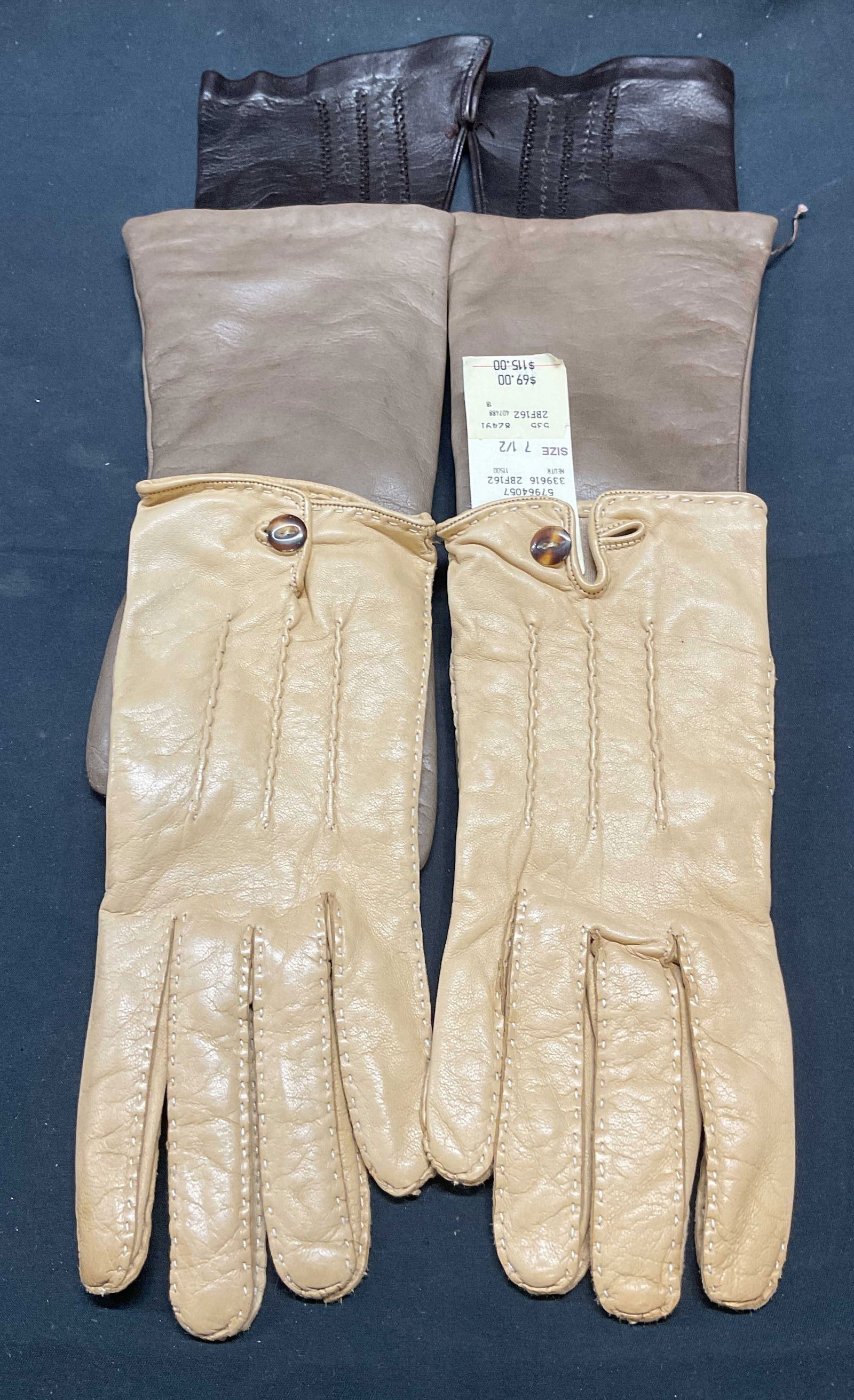 3 Leather Gloves NWT Bergdorf Goodman Italy+ (1 of 7)