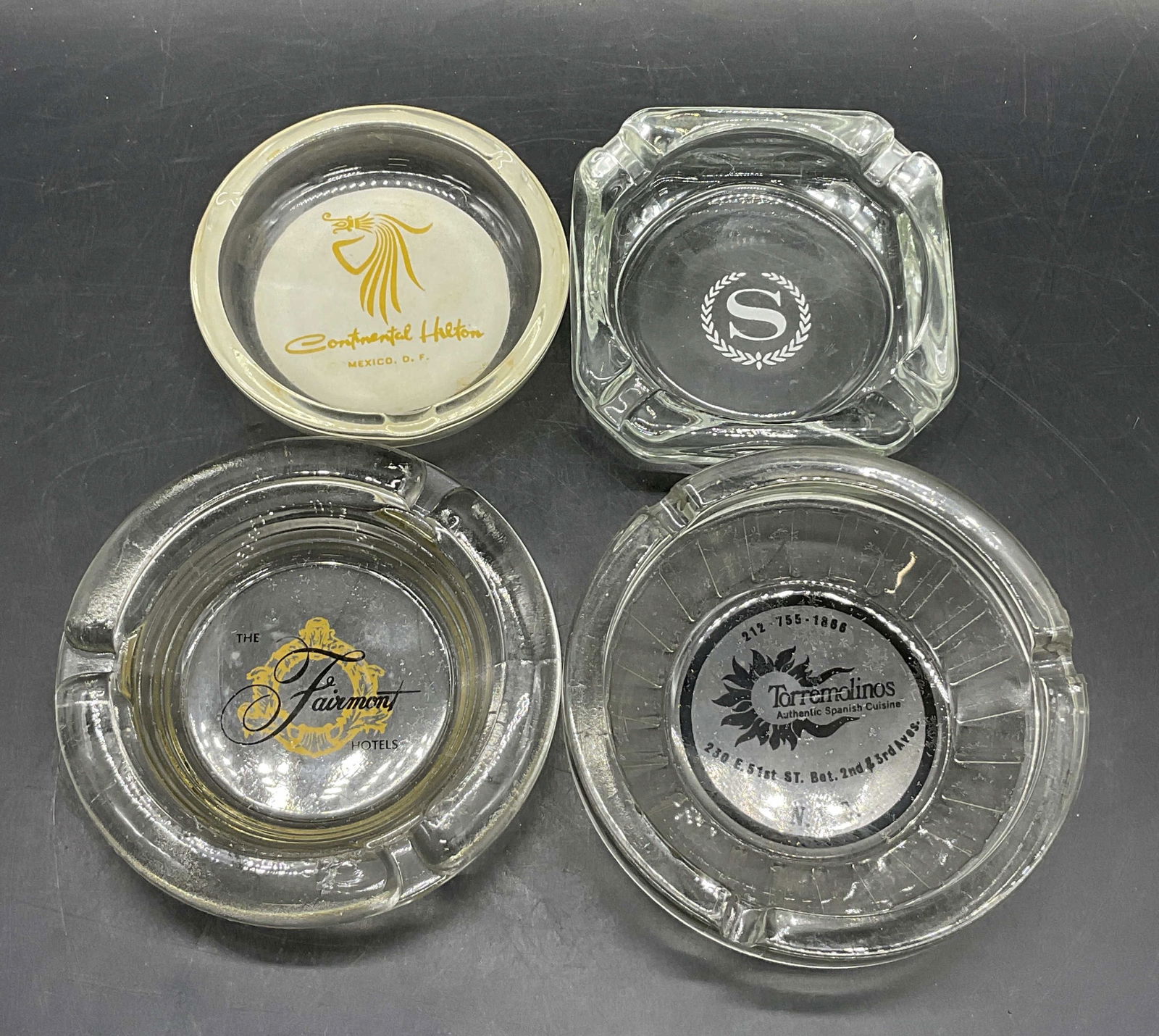 Lot 4 Restaurant & Hotel Glass Ashtrays, FAIRMONT+ (1 of 9)