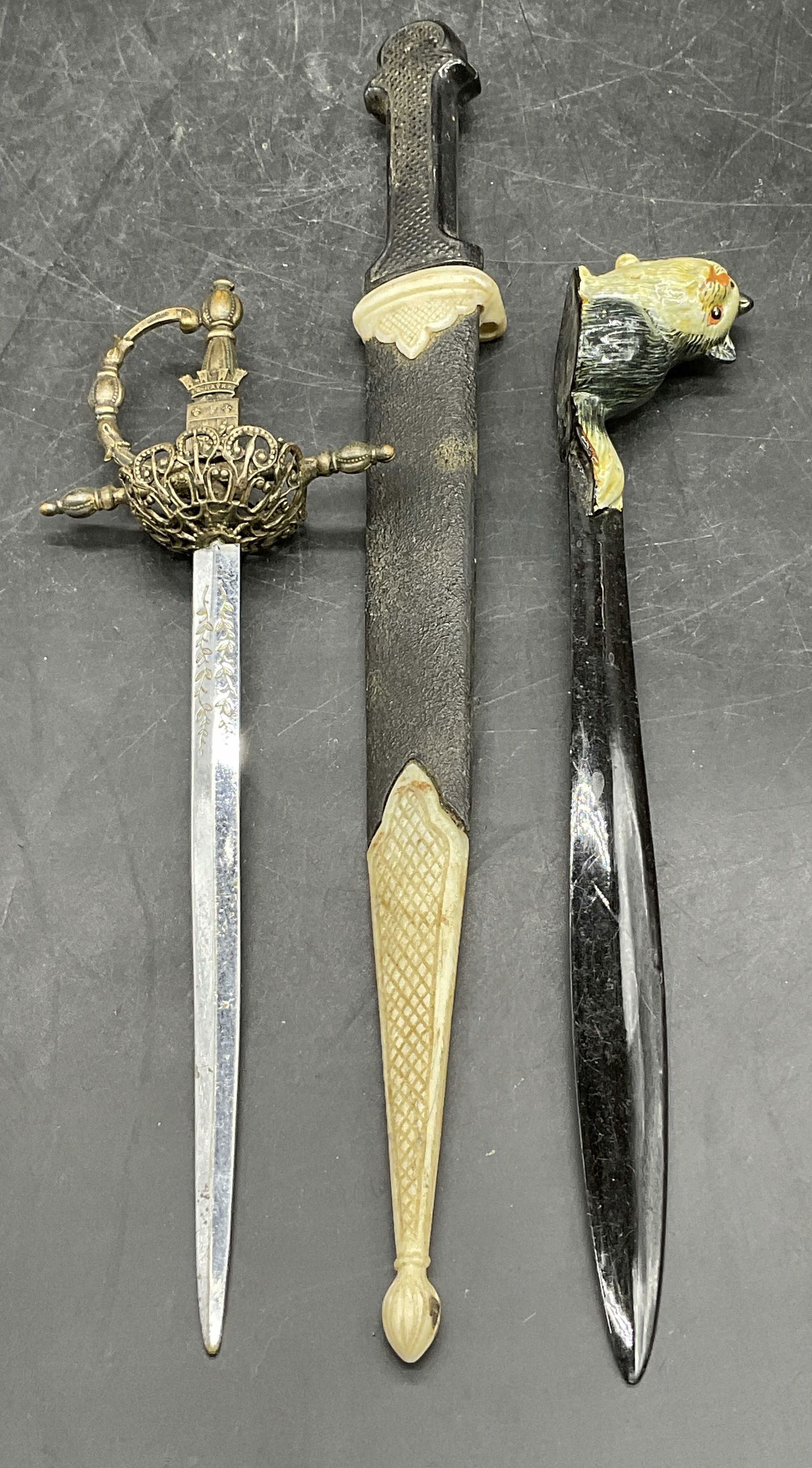 Lot 3 Vintage Letter Openers, Cat Figural Opener + (1 of 8)