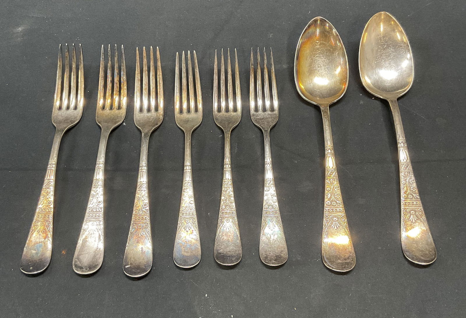 Set 8 Vntg Rogers Bros Silver Plated Forks & Spoons (1 of 6)