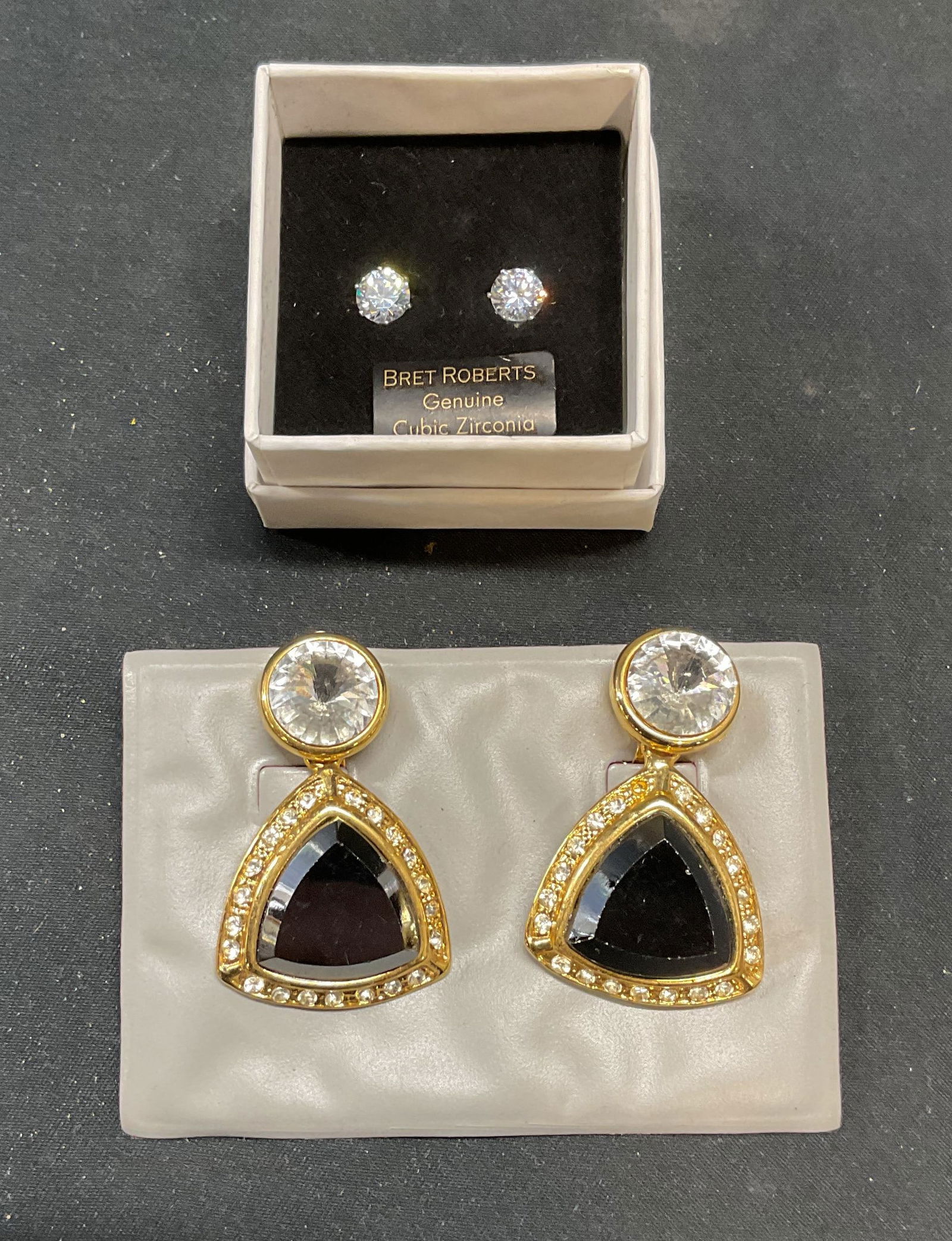 Lot 2 Brett Roberts CZ Earrings, Crystal Earrings (1 of 6)