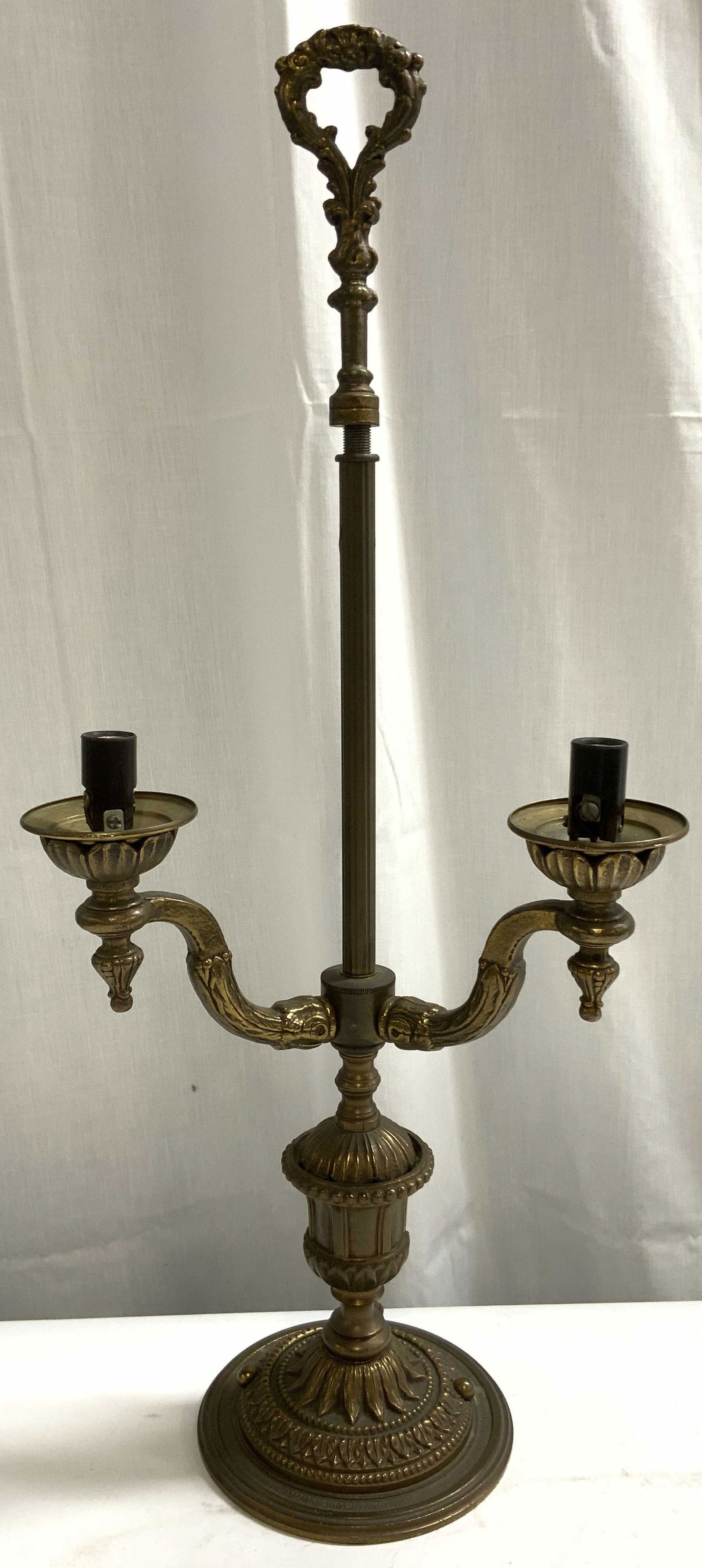 Two Arm Vntg Gilt Metal Candelabra Style Lamp (1 of 7)