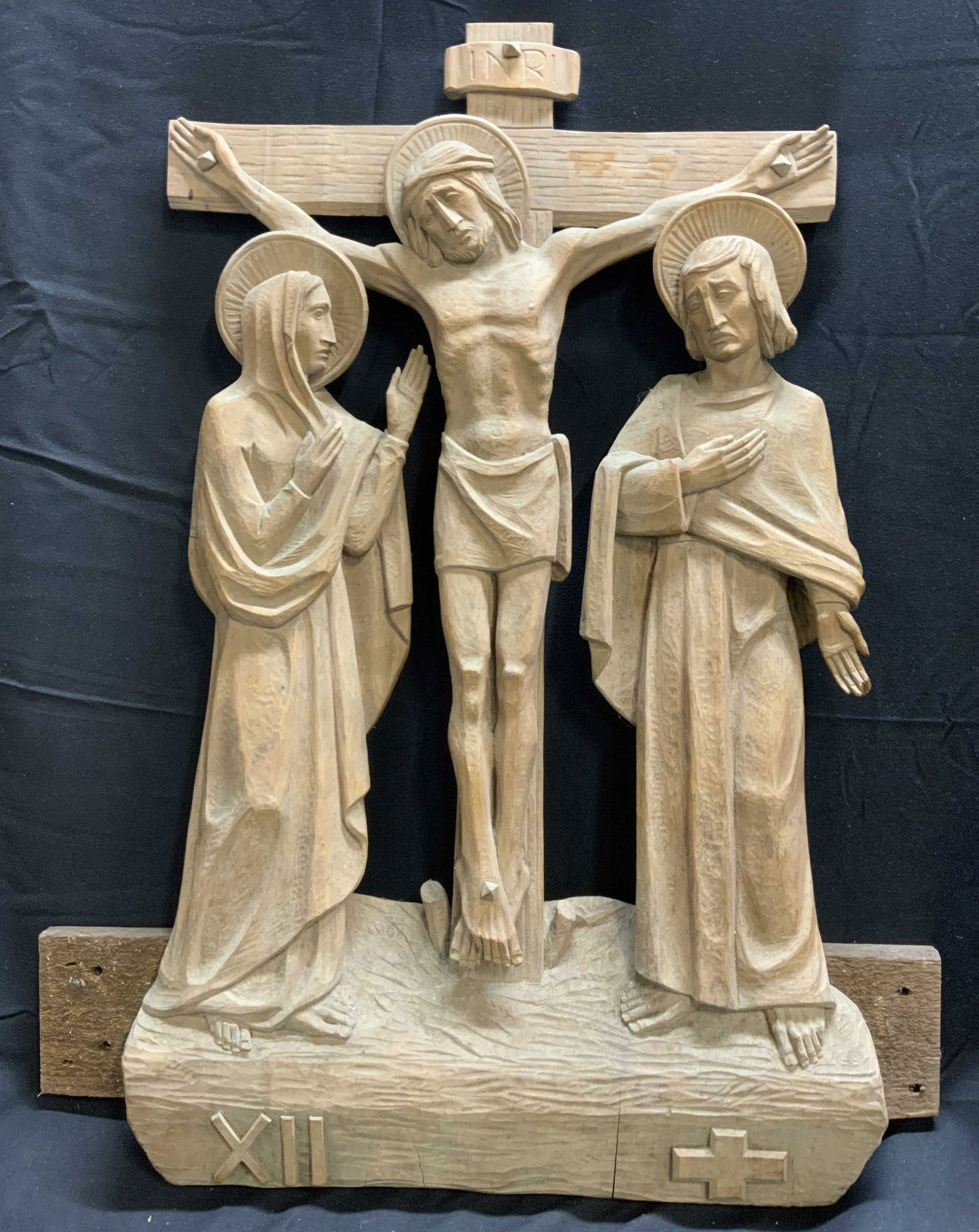 VIA CRUCIS Tan Toned Wooden Crucifix (1 of 8)