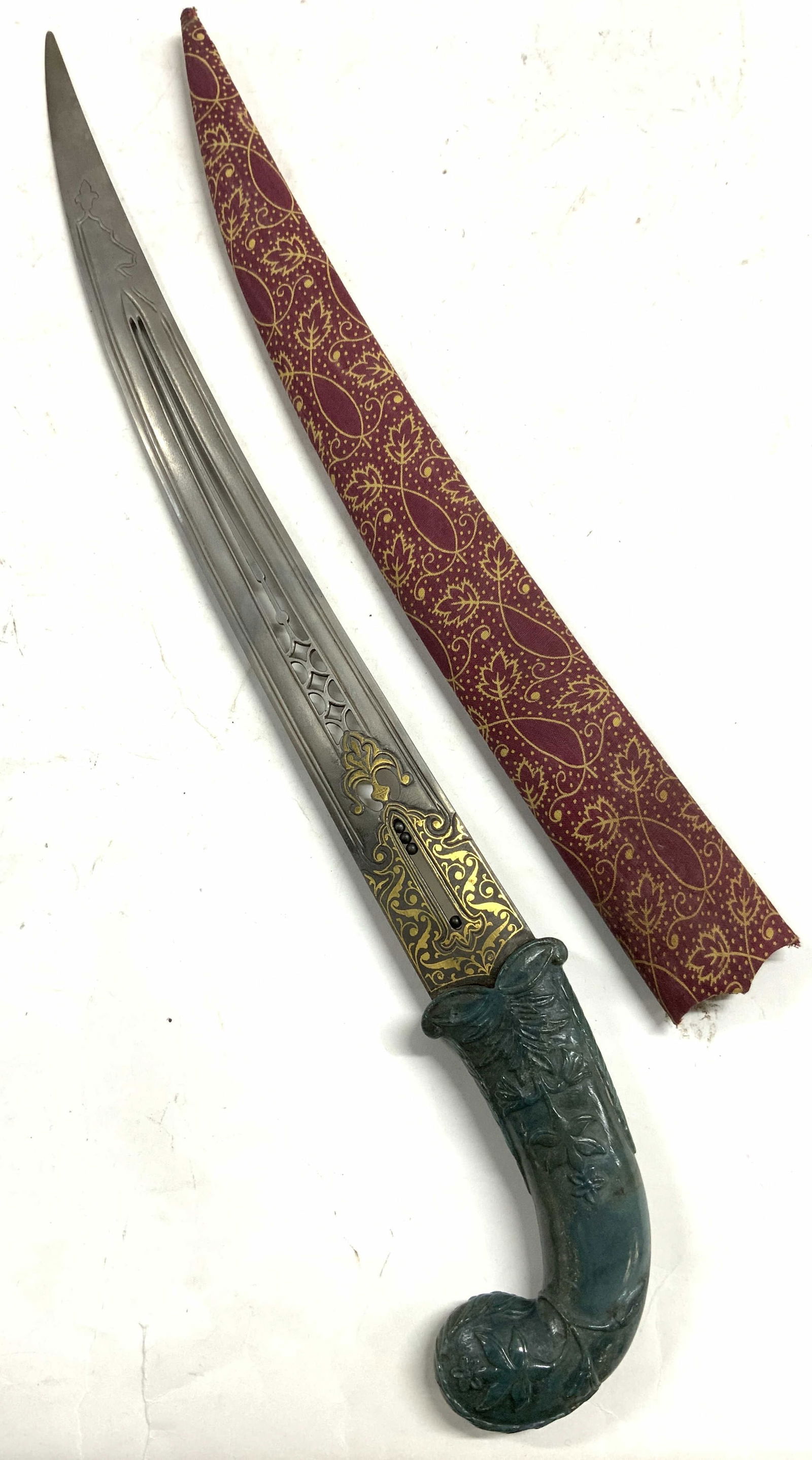 Antq Islamic Dagger W stone Handle & Scabbard (1 of 7)