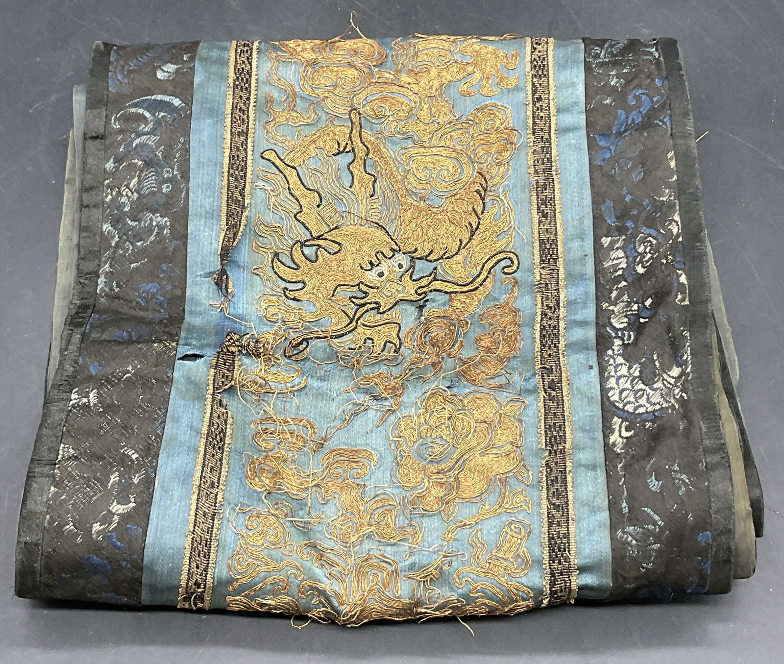 Vintage Embroidered Asian Dragon Motif Textile (1 of 6)
