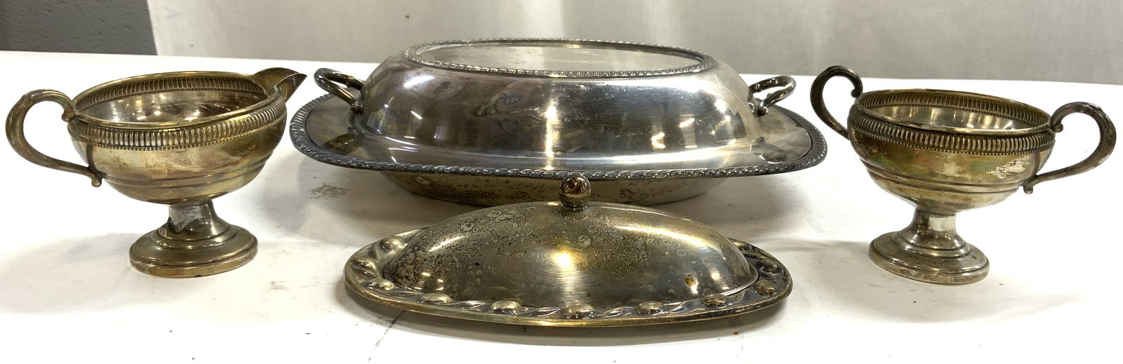 Sterling Silver & Silv Pl Lot 4 Tabletop Serveware (1 of 7)