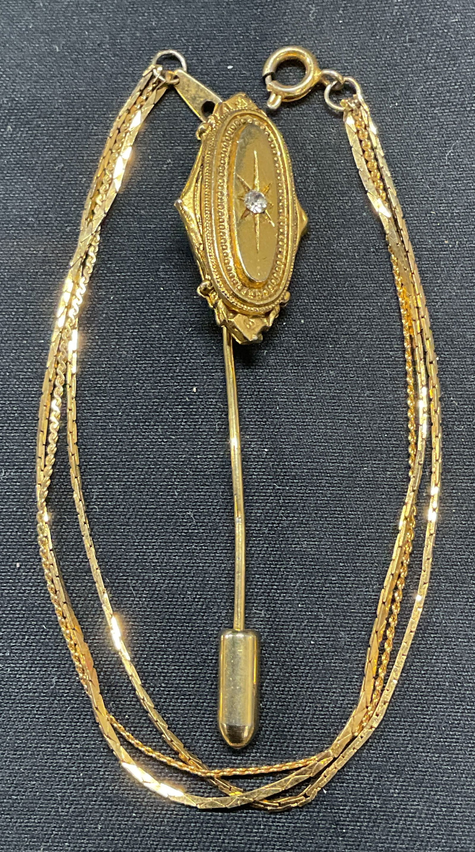 Lot 2 Gold Tone Bracelet & Stick Pin (1 of 6)
