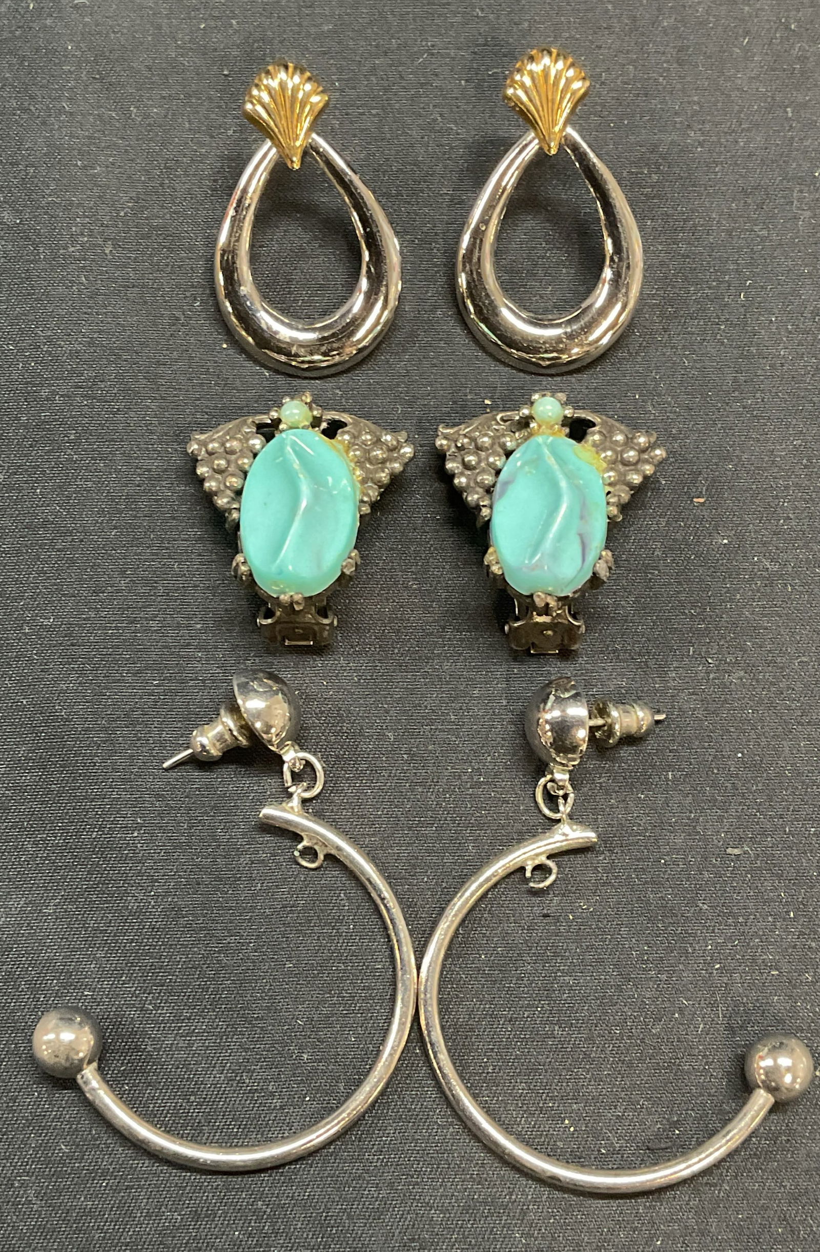Lot 3 Silver Tone Earrings (1 of 6)