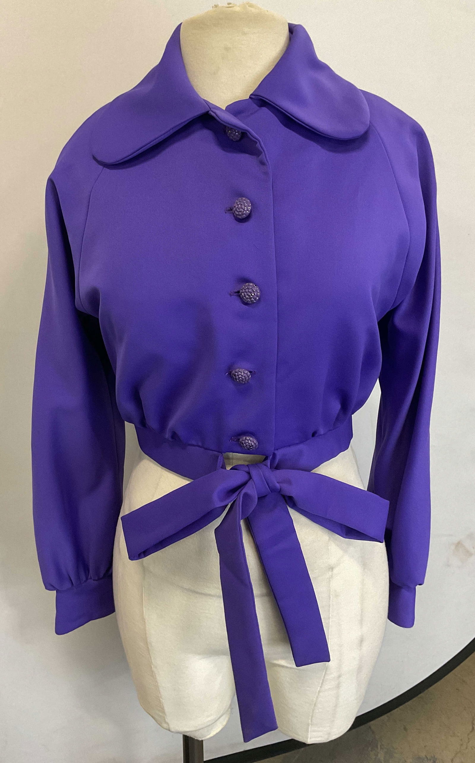 Vintage Purple Tie Waist Jacket (1 of 7)