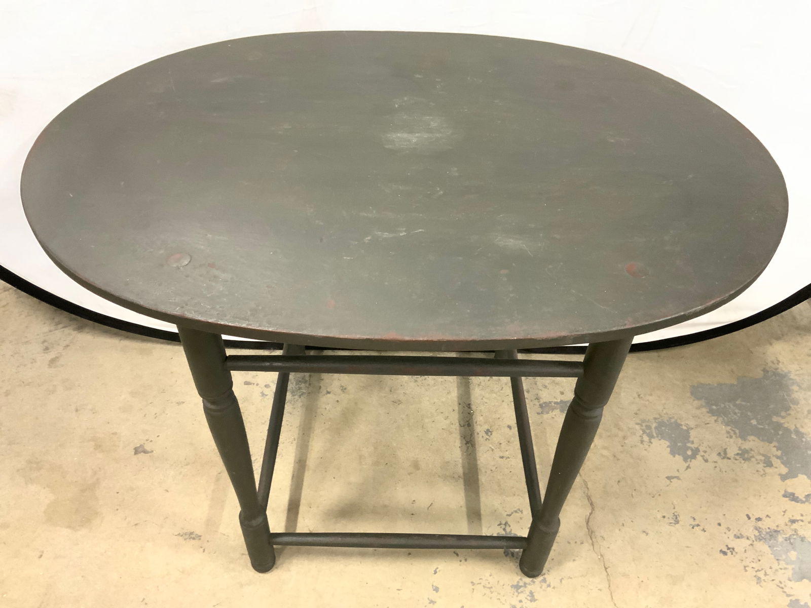 Painted Wooden Oval Top Occasional Table (1 of 8)