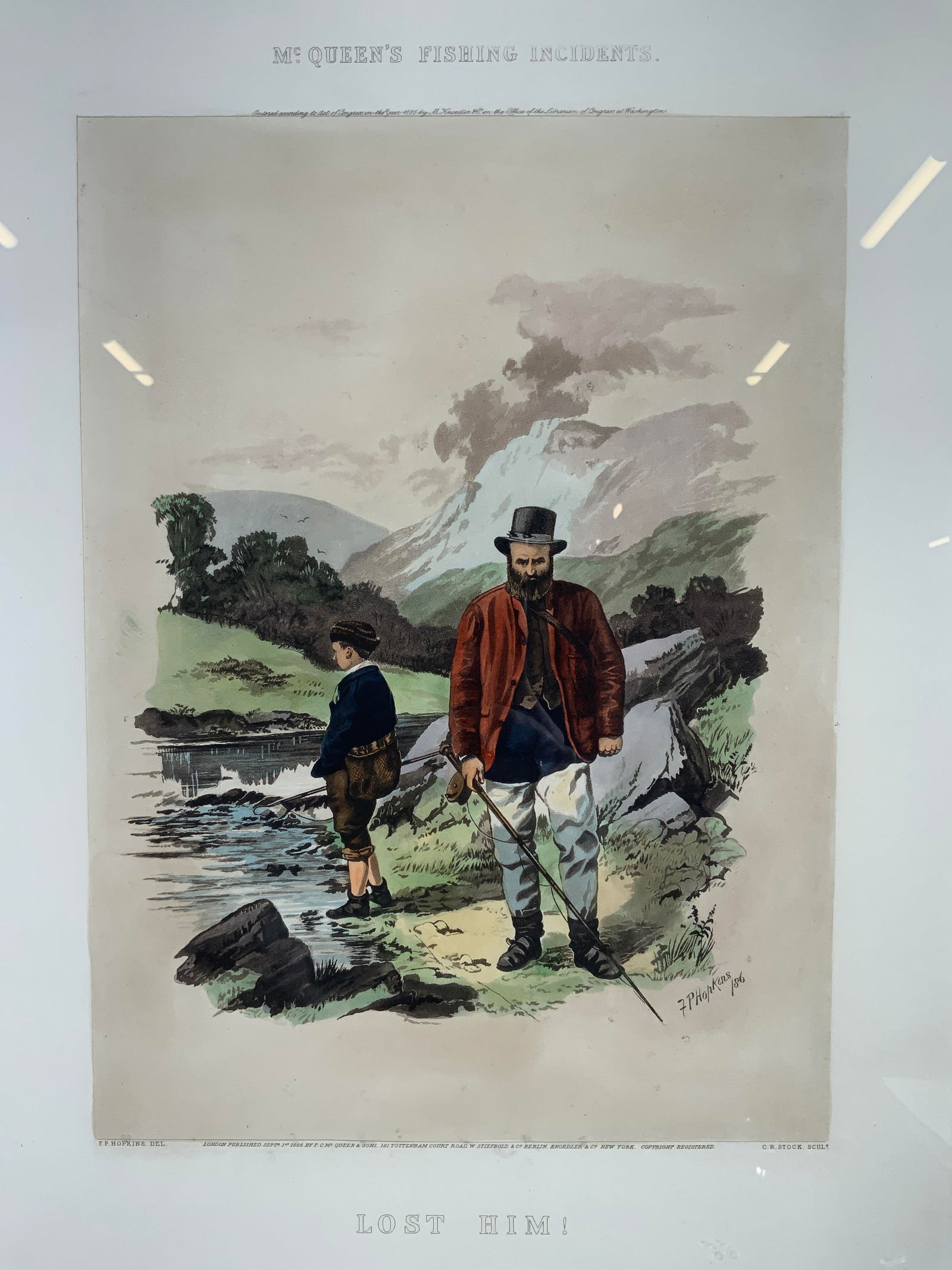 1886 F.P Hopkins Fishing Incidents Engraving (1 of 13)