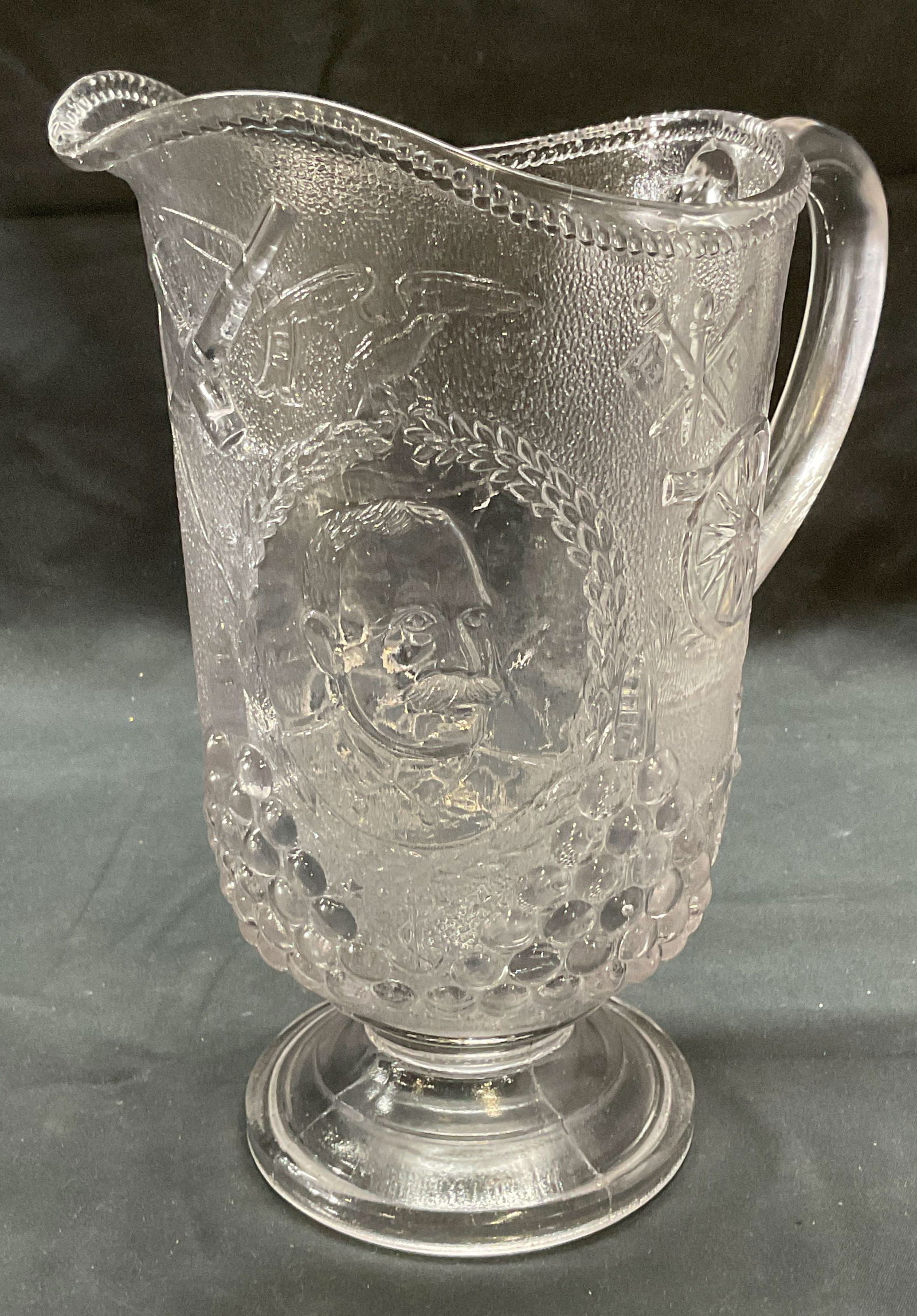 Admiral Dewey Americana Pressed Glass Pitcher (1 of 7)