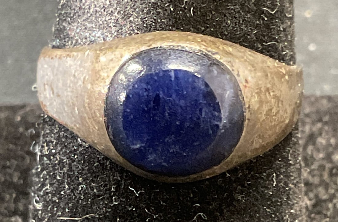 Vintage Sterling Silver Lapis Lazuli Ring, Mexico (1 of 6)