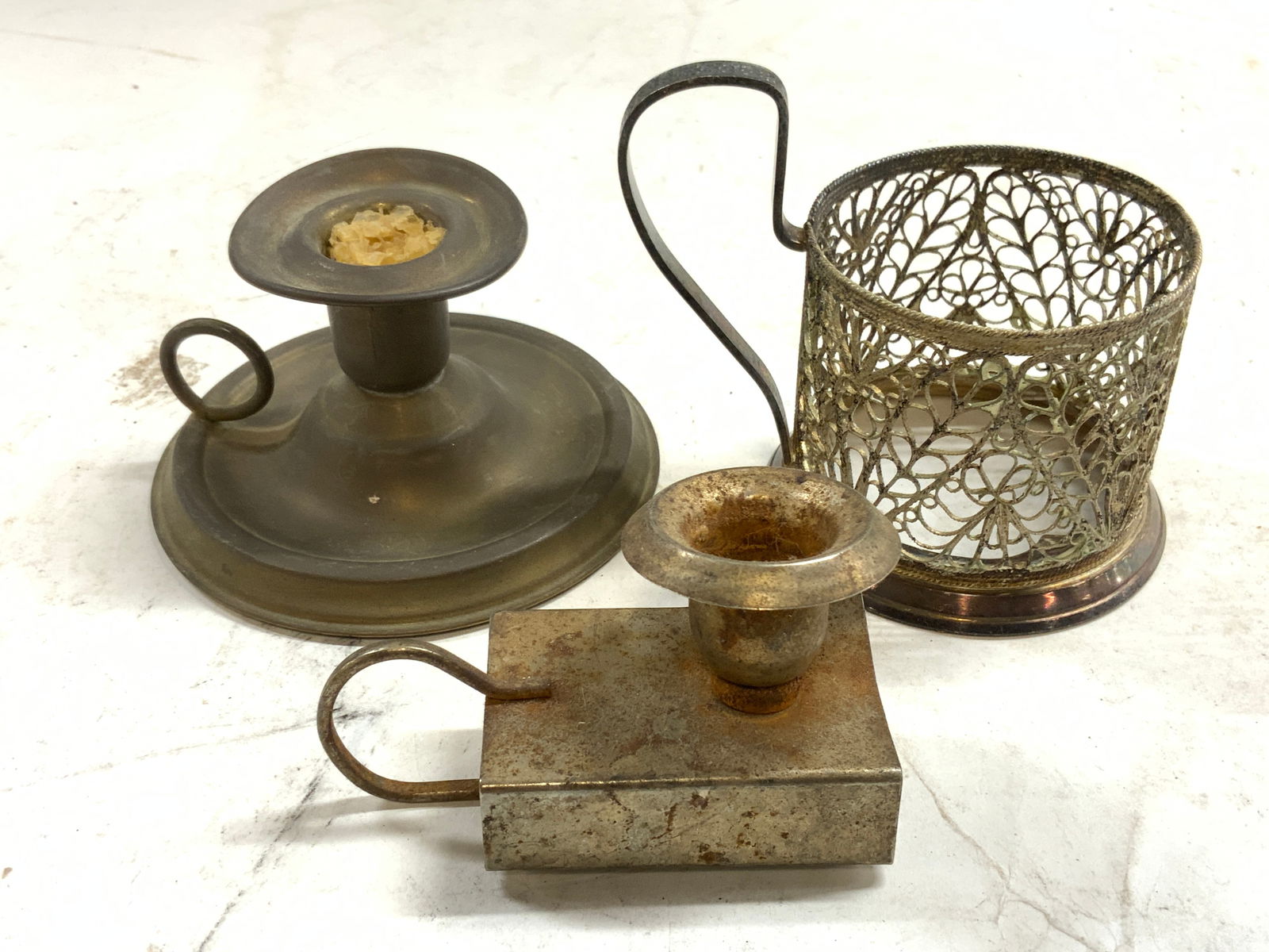Lot 3 Vintage Assorted Candle Holders (1 of 7)