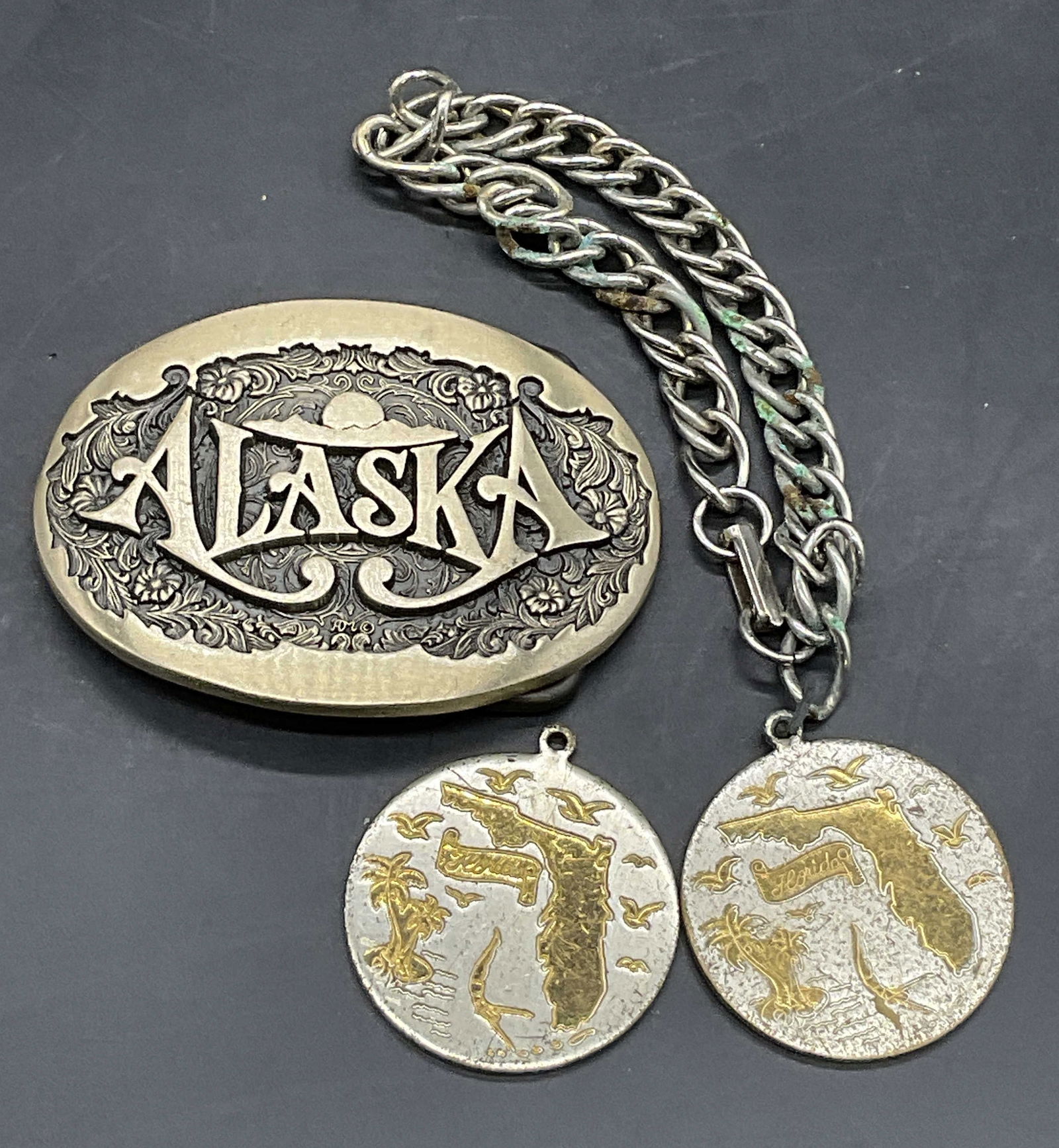 FIRST EDITION AK Belt Buckle & FL Charm Bracelet (1 of 8)