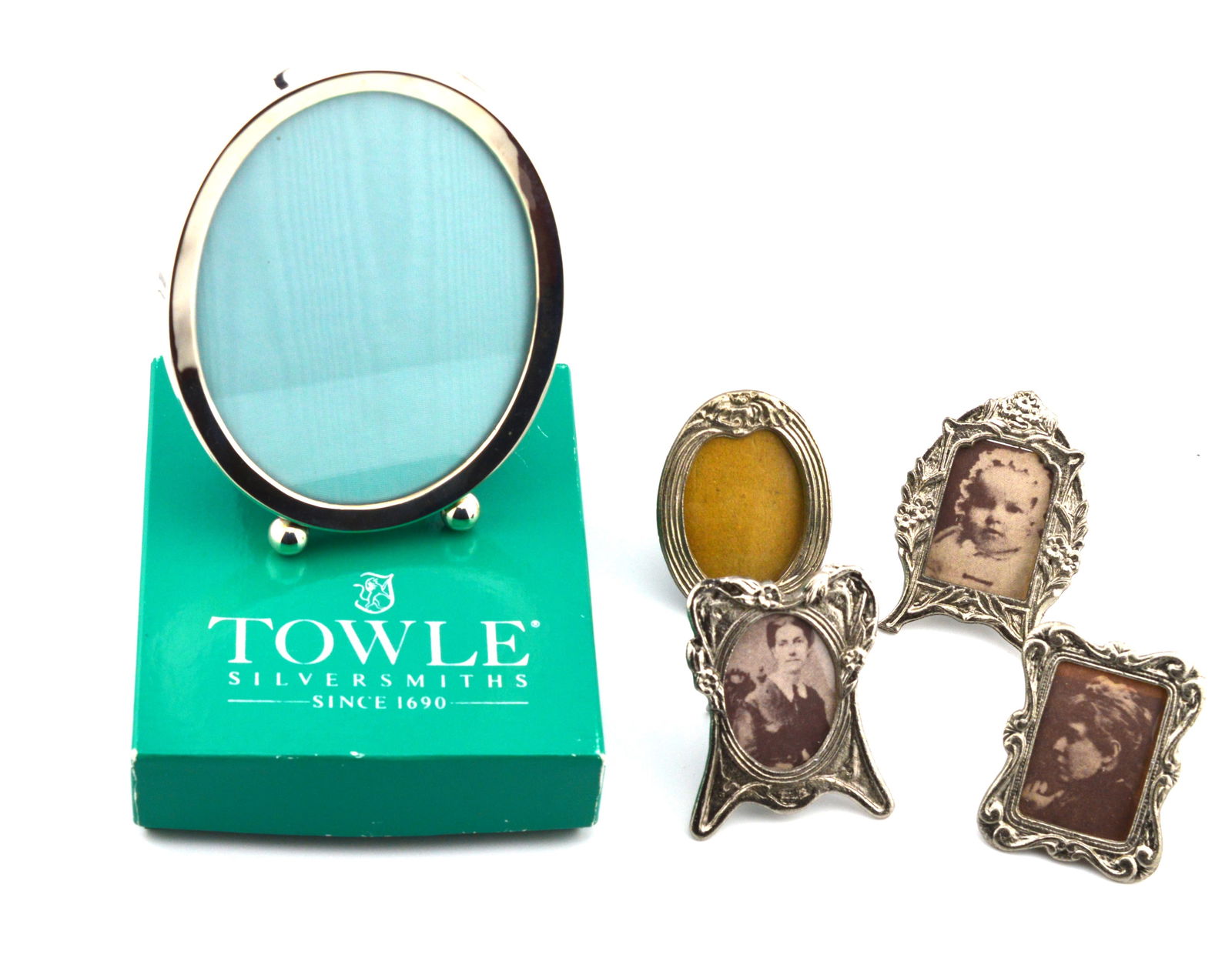 5 Vntg Picture Frames Sterling Silver & Pewter (1 of 4)