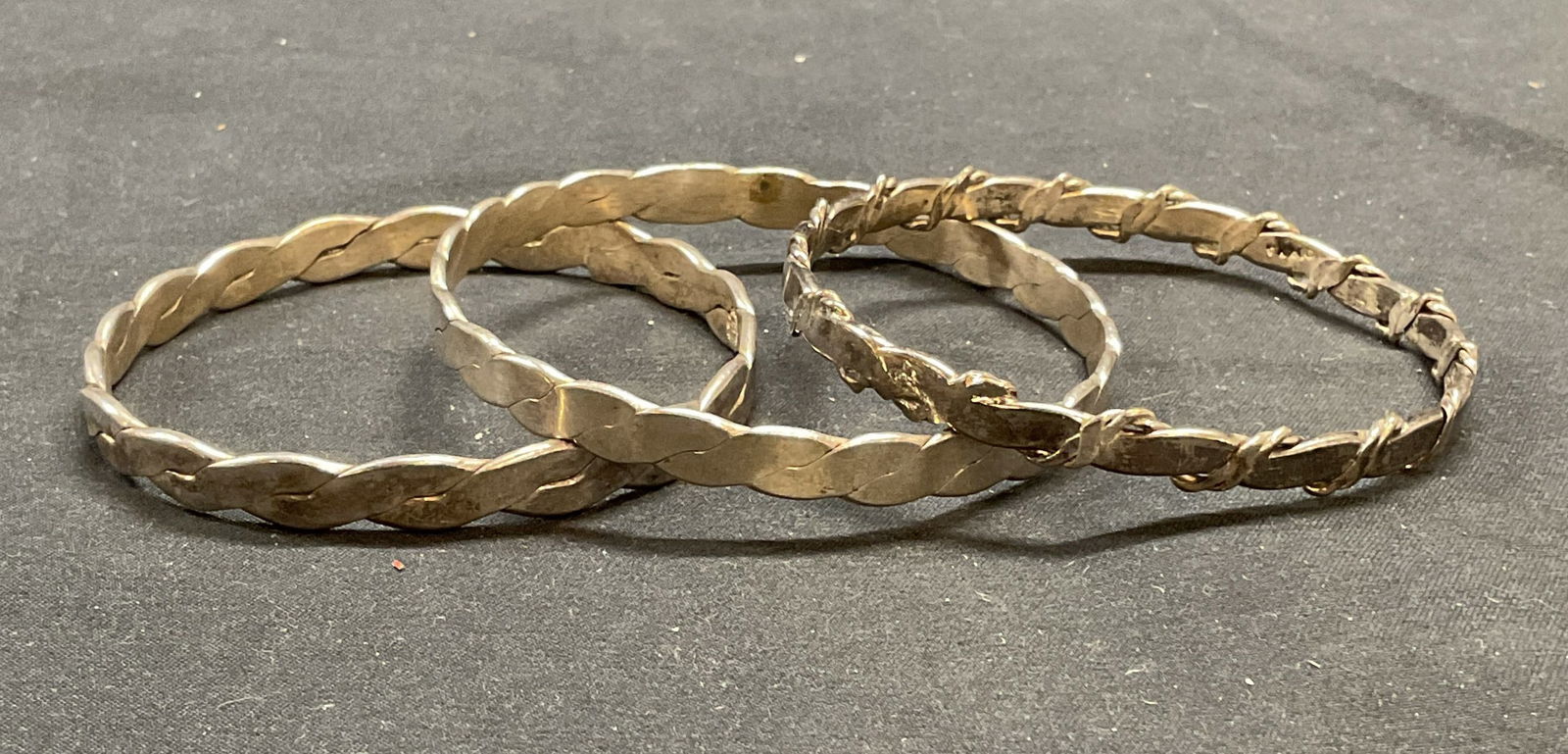 Lot 3 Sterling Silver Cable Bangle Bracelets (1 of 8)