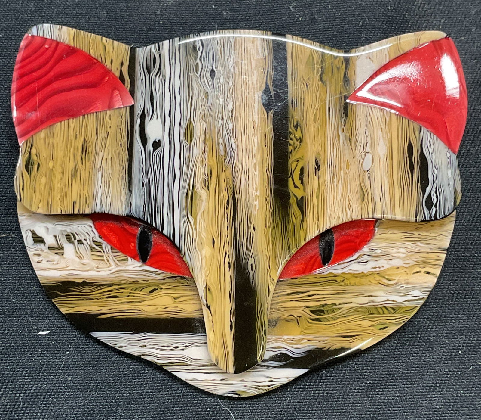 Vintage Lea Stein Paris Cat Face Brooch (1 of 7)