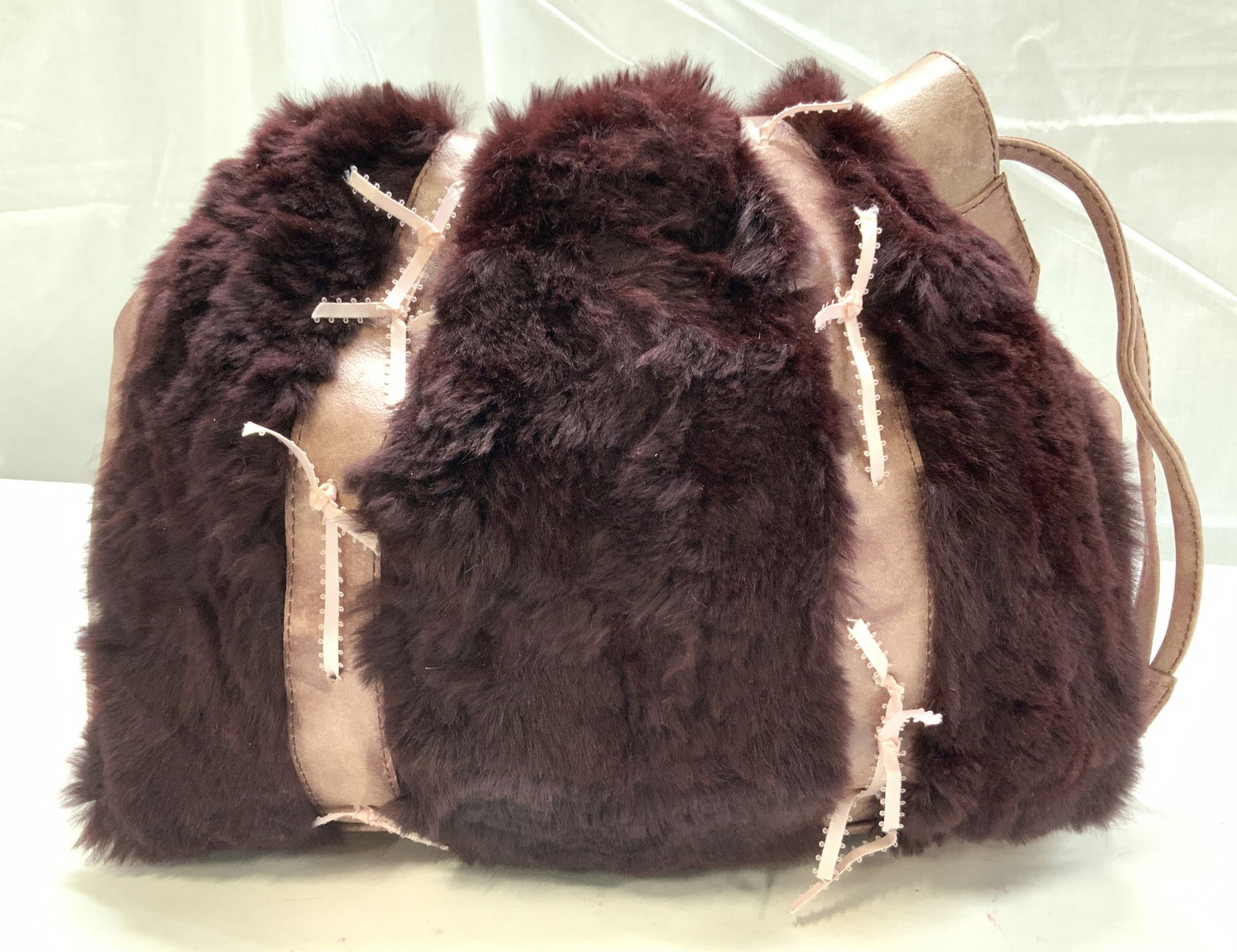 GUIAS Rabbit Fur & Leather Tote Bag, Italy (1 of 11)