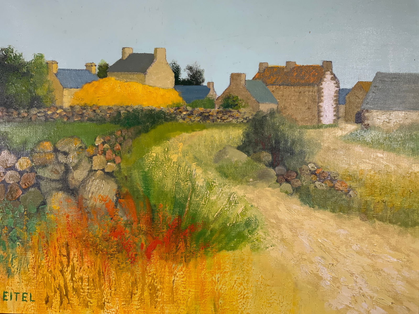 Jacques Eitel Village Brenton Oil Painting (1 of 11)