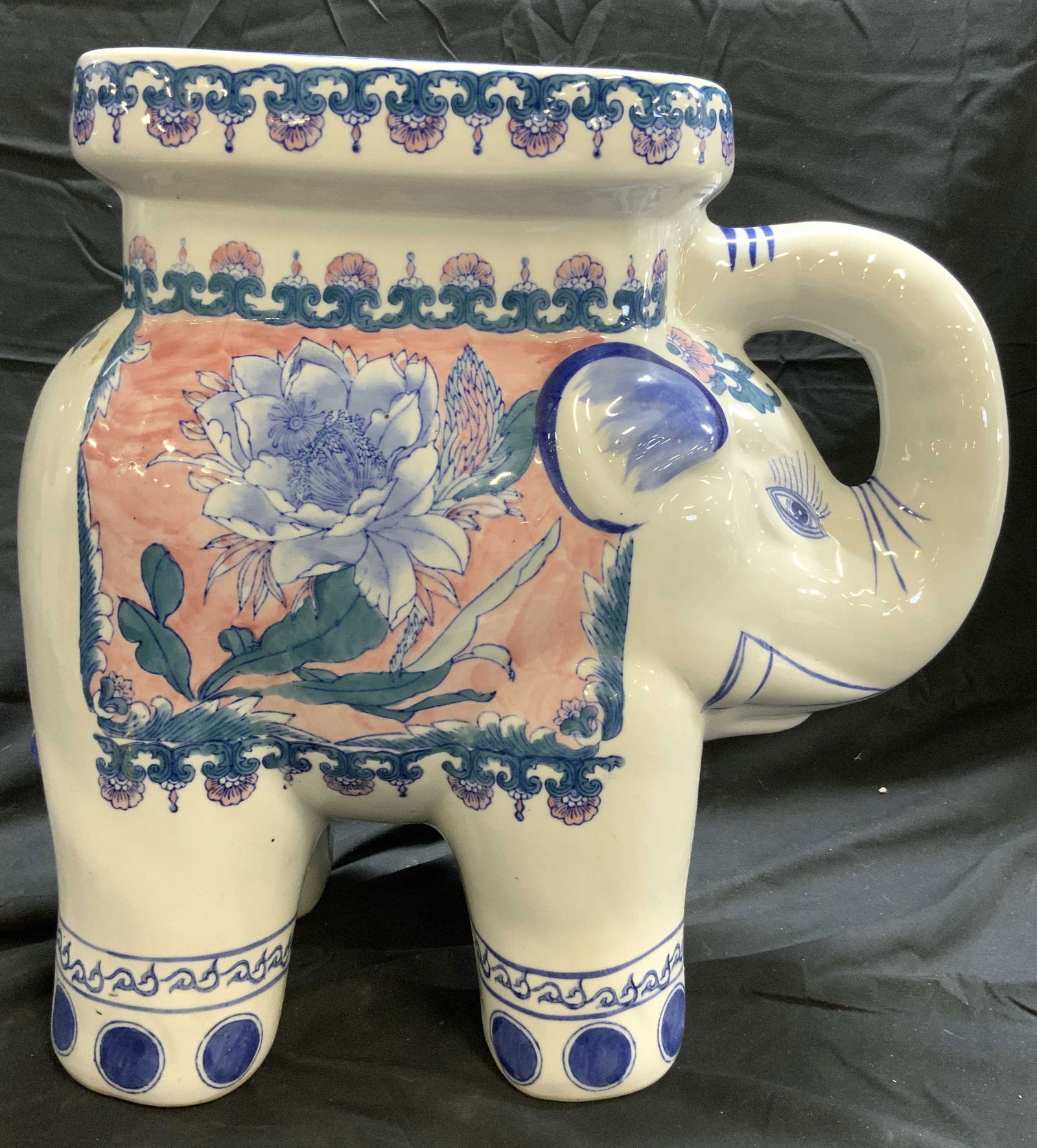 Vintage Asian Porcelain Elephant Garden Stool (1 of 9)