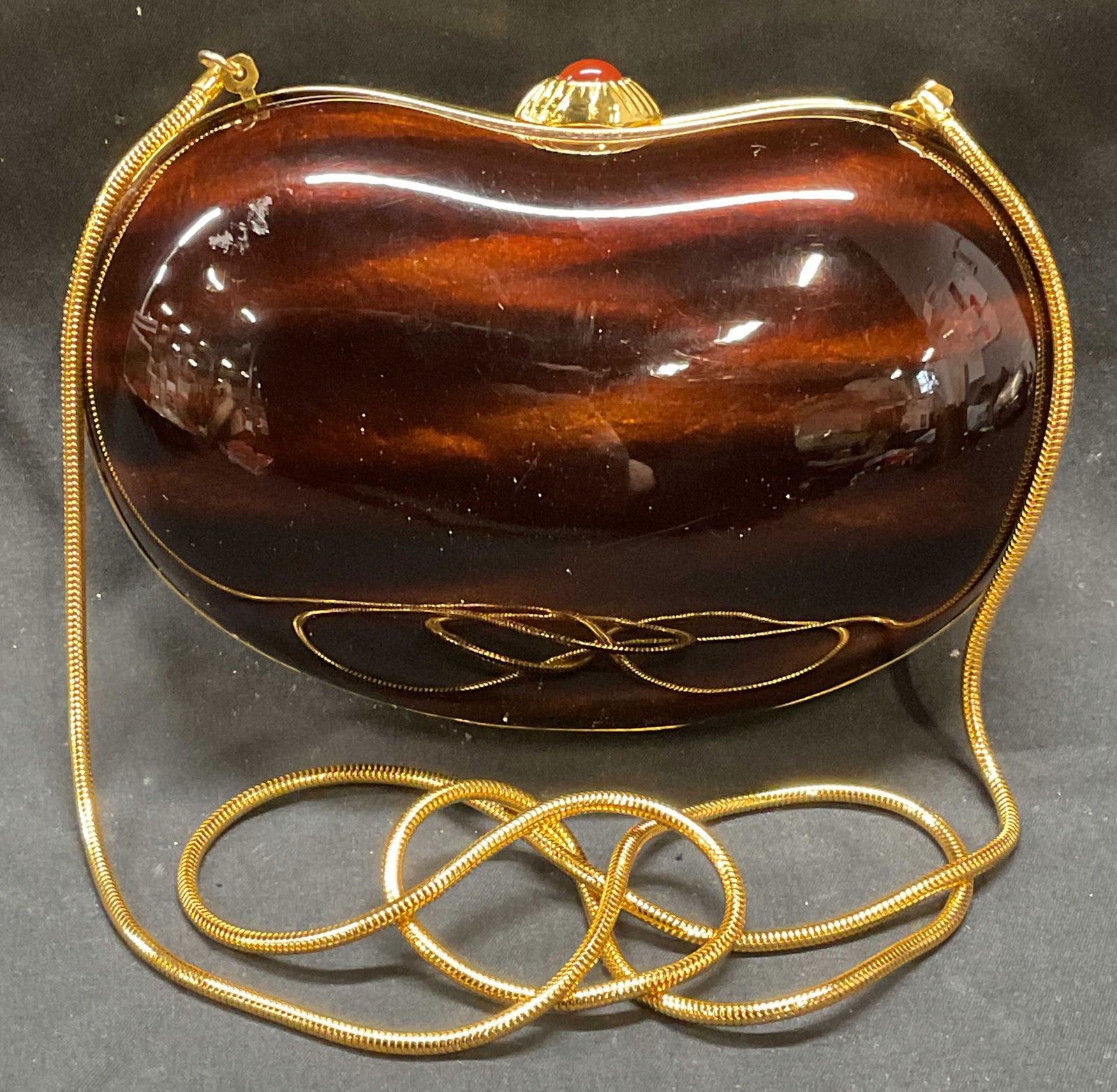 Vntg Saks Fifth Avenue Tortoise Handbag, Italy (1 of 7)