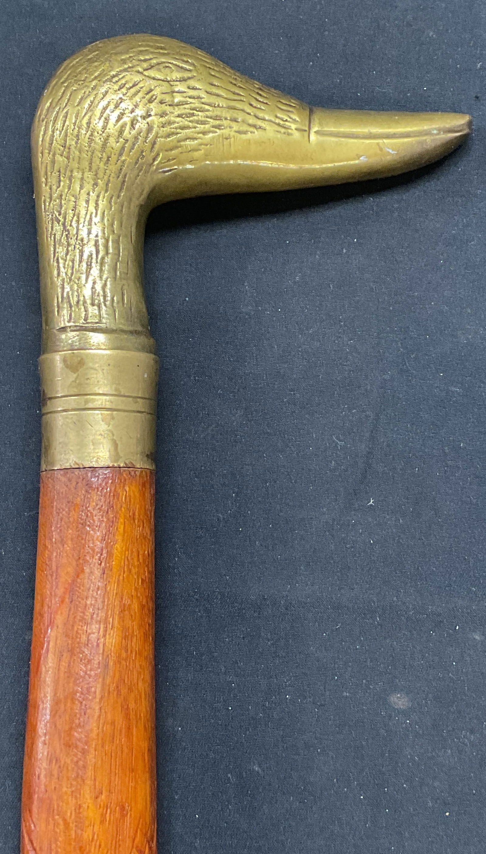 Vintage Brass Duck head Carved Wood Cane (1 of 6)